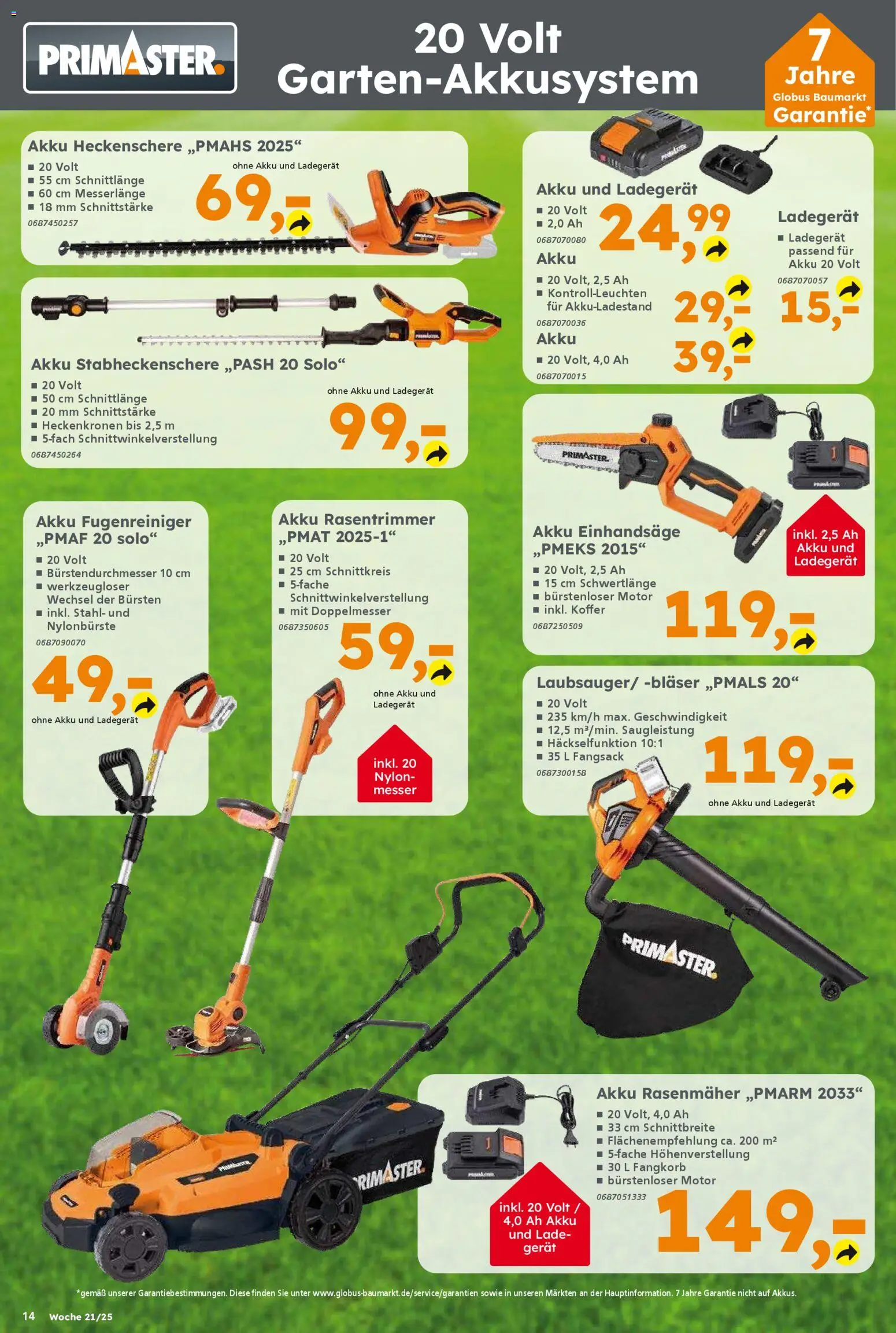 Globus Baumarkt Prospekt 	 – gültig ab 17.11.2025 | Seite: 14 | Produkte: Rasenmäher, Koffer, Ladegerät
