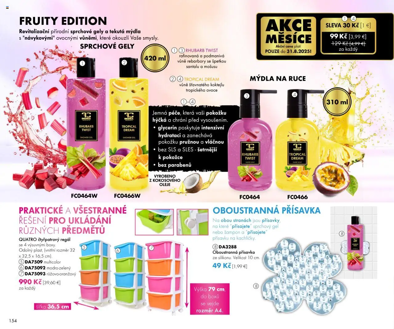 Dedra Katalog 8 2025 │ platný od 25.07.2025 | Strana: 54 | Produkty: Regál, Šampón, Sprchový gél