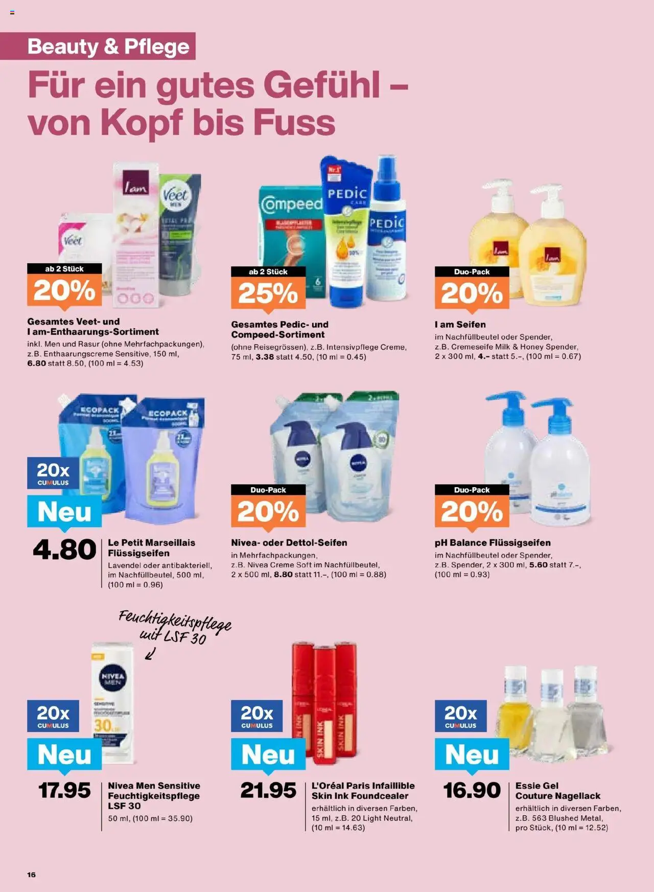 Migros Aktionen ab 10.06.2025 | Seite: 16 | Produkte: Concealer, Enthaarungscreme, Nagellack, Creme