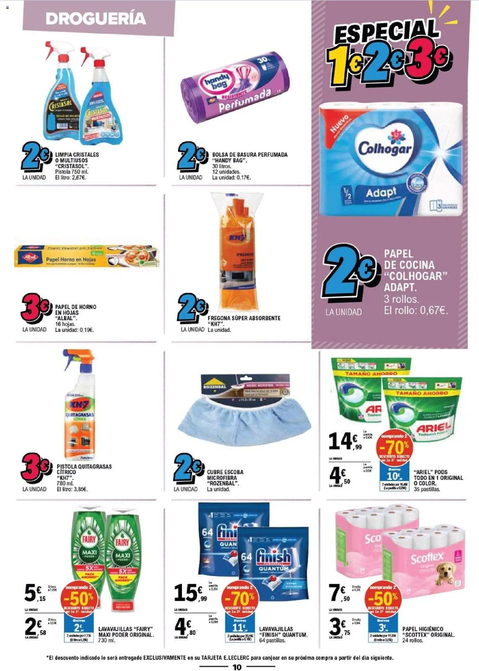 E.Leclerc folleto │ válido desde el 28.01.2026 | Página: 10 | Productos: Escoba, Papel higienico, Horno, Cocina