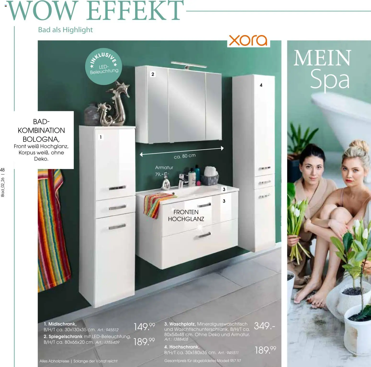 Zurbrüggen Bad Design Trends – gültig ab 23.03.2026 | Seite: 48 | Produkte: Bad, Armatur, Spiegelschrank