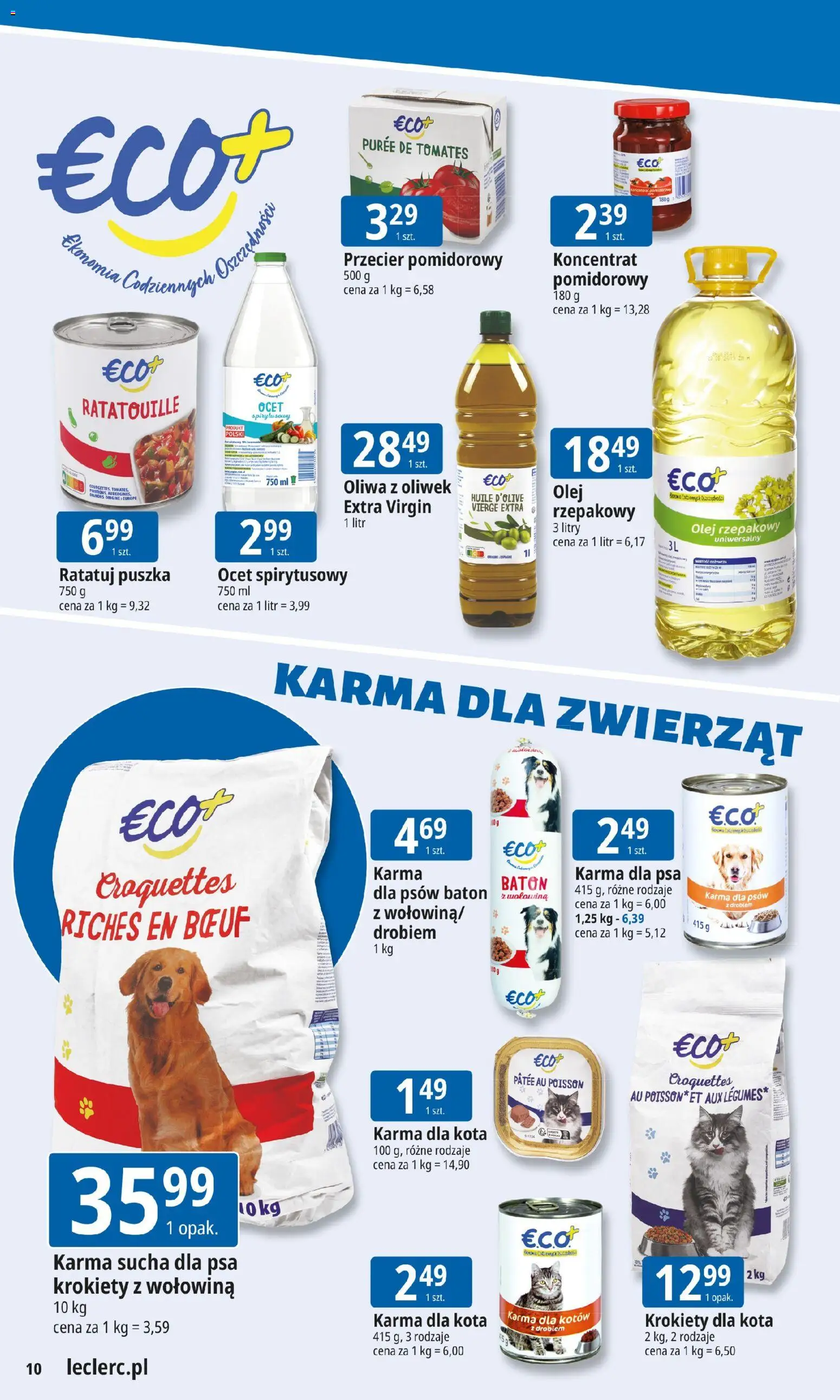 E.Leclerc Gazetka - Zamość od 19.01.2026 | Strona: 10 | Produkty: Oliwa z oliwek, Baton, Karma dla kotów, Karma dla psa