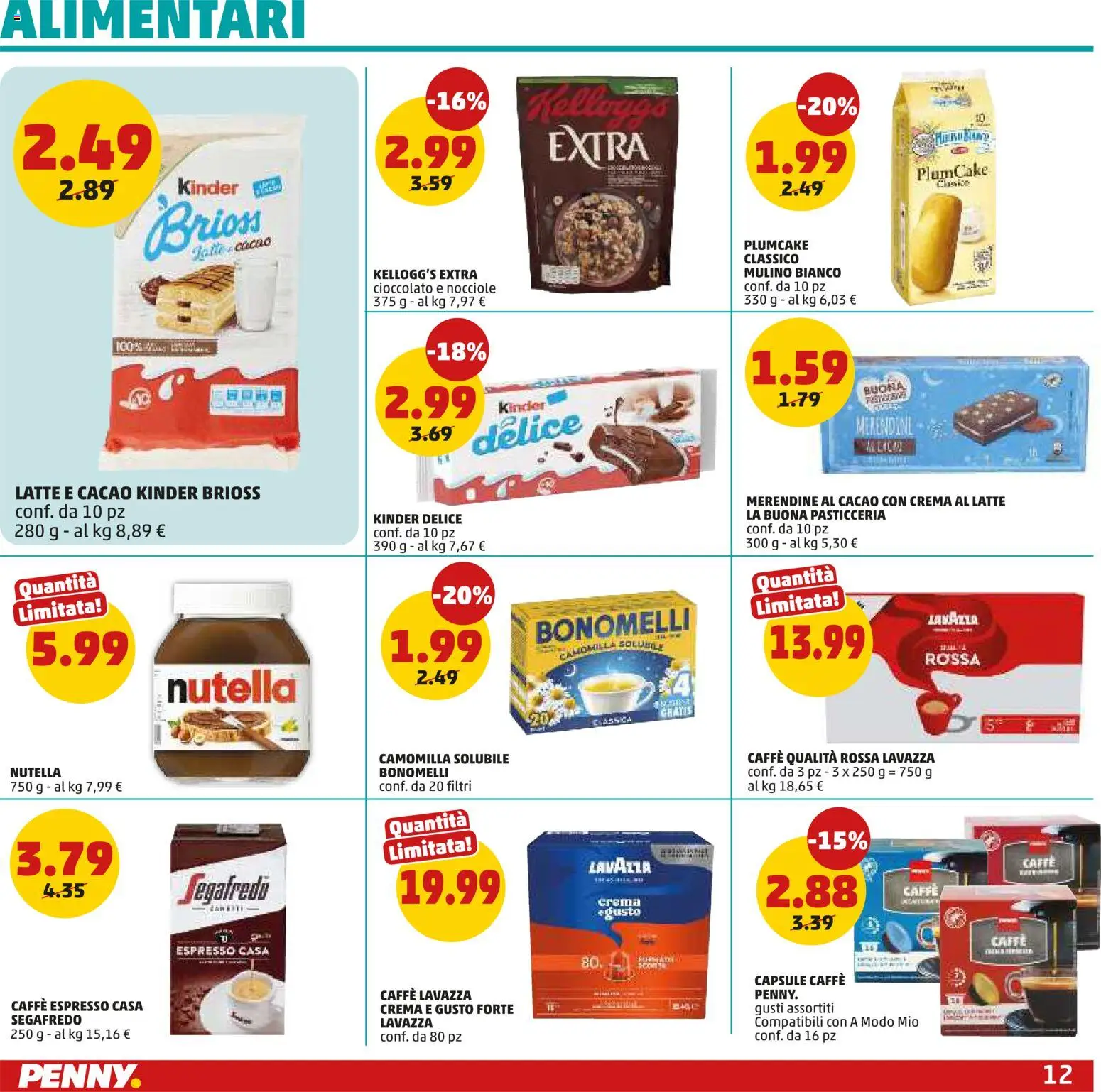 Volantino PENNY del 15.01.2026 | Pagina: 12 | Prodotti: Caffè, Nocciole, Cacao, Lavazza