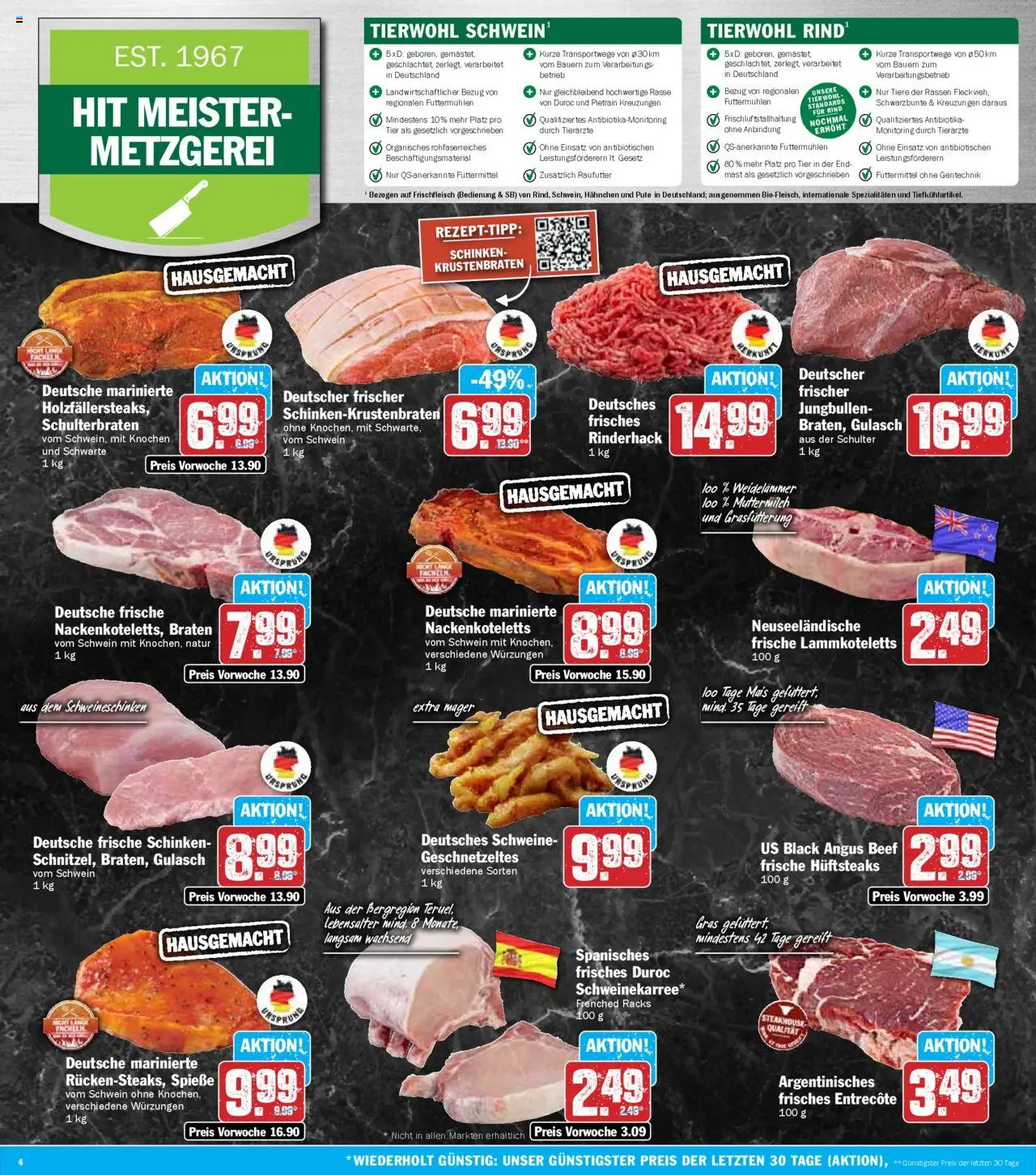 HIT - Rhineland-Palatinate - gültig ab dem 04.08.2025 | Seite: 4 | Produkte: Hahnchen, Krustenbraten, Gulasch, Schinken