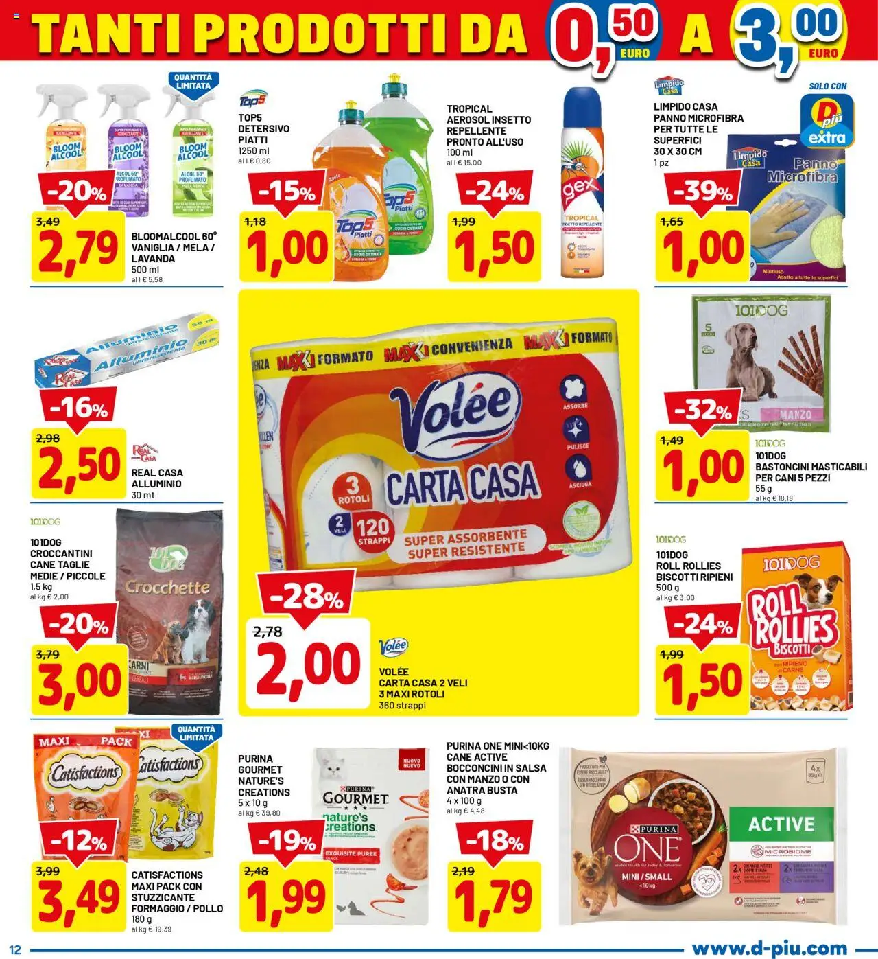 Volantino D Più del 04.08.2025 | Pagina: 12 | Prodotti: Panno microfibra, Salsa, Alluminio, Lavanda