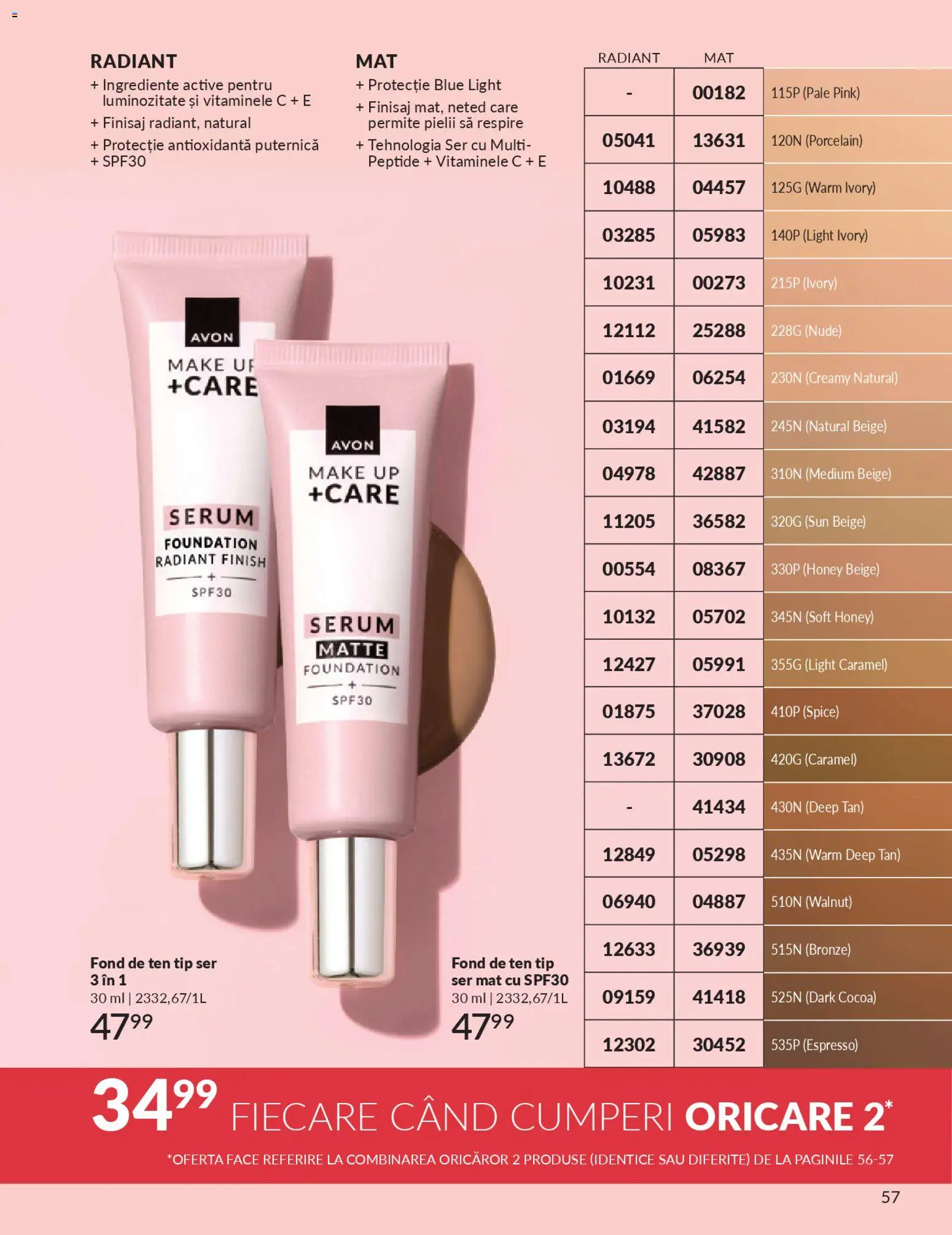Noul catalog Avon – valabil de la 01.04.2026 | Pagină: 59 | Produse: Fond de ten, Serum