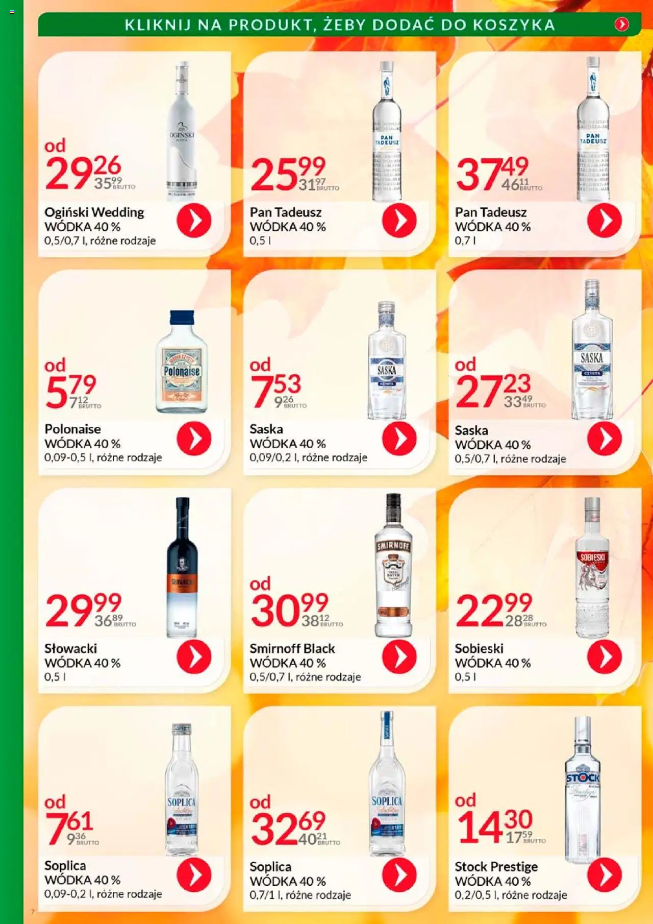 Eurocash Gazetka - Katalog Alkoholowy od 01.10.2025 | Strona: 7 | Produkty: Ogiński, Pan Tadeusz Wódka, Wódka