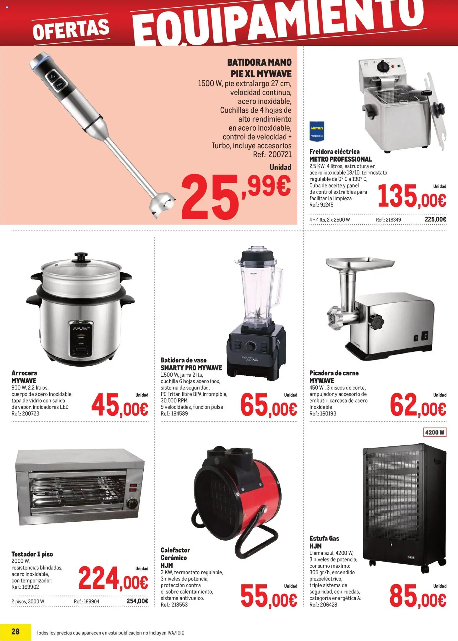 Makro - Precios Canarias │ válido desde el 03.11.2025 | Página: 28 | Productos: PC, Batidora, Tostador, Freidora