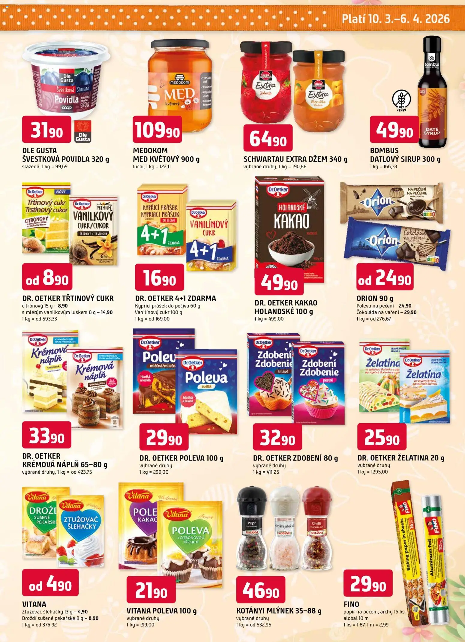 Trefa leták - Jarní speciál od 10.03.2026 | Strana: 9 | Produkty: Třtinový cukr, Med, Cukr, Čokoláda na vaření