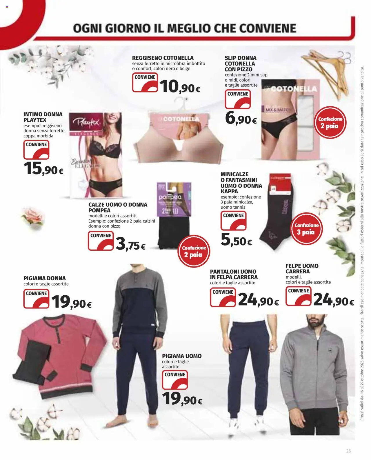 Volantino COOP del 16.10.2025 | Pagina: 25 | Prodotti: Pantaloni, Reggiseno, Slip, Fantasmini