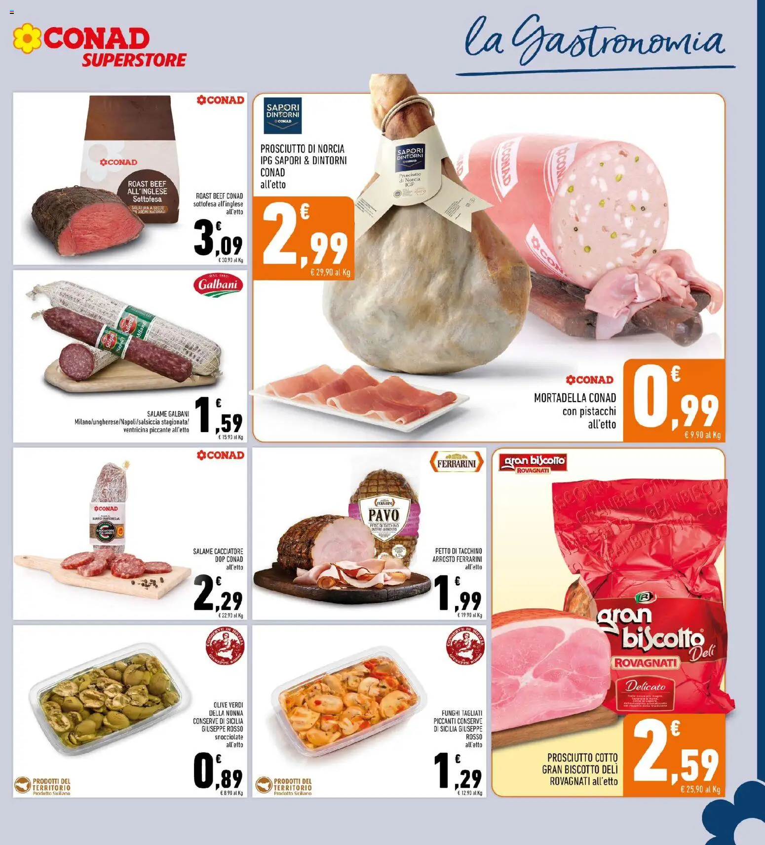 Volantino Conad del 14.01.2026 | Pagina: 9 | Prodotti: Arrosto, Salame, Olive, Pistacchi