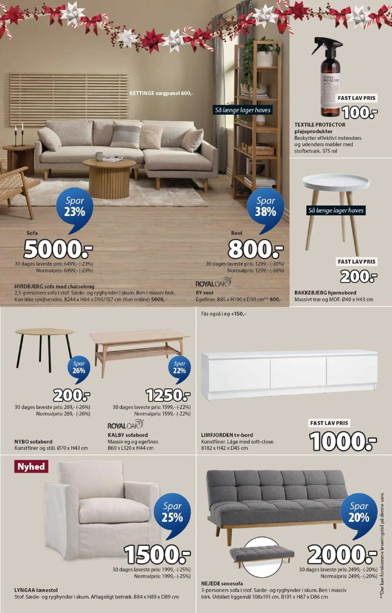 JYSK tilbudsavis – gyldig fra 31.10.2025 | Side: 9 | Produkter: Sofabord, Sofa, Lænestol