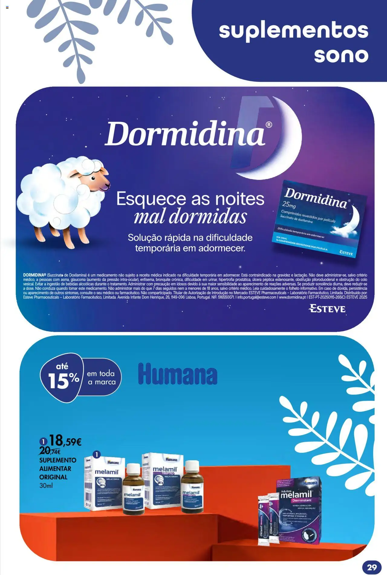 Pingo Doce - Bem Estar Regresso à Rotina Lojas │ válido de 26.08.2025 | Página: 29 | Produtos: Melatonina