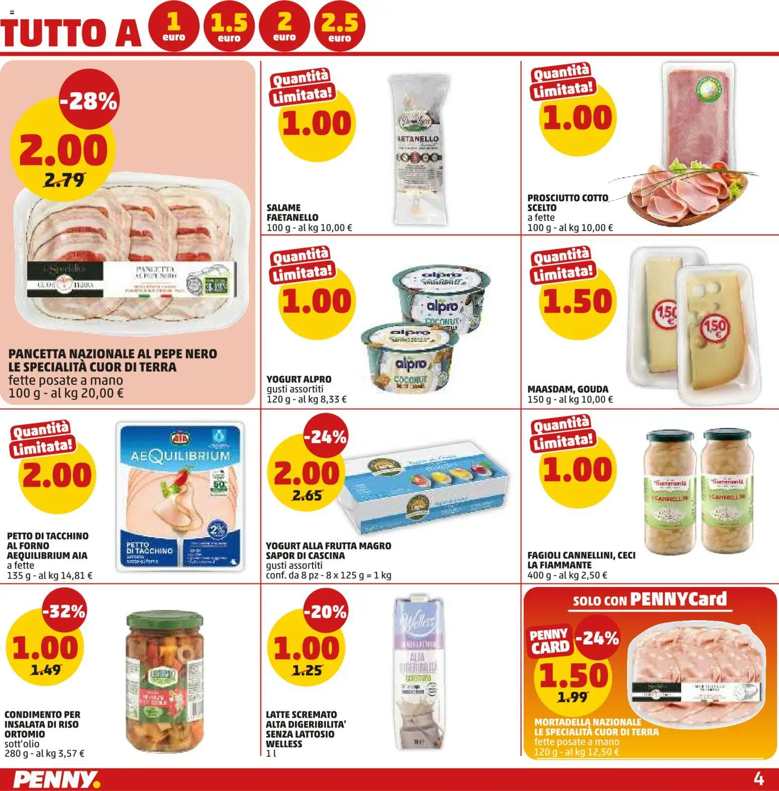Volantino PENNY del 23.04.2026 | Pagina: 4 | Prodotti: Yogurt, Insalata, Pepe, Mortadella