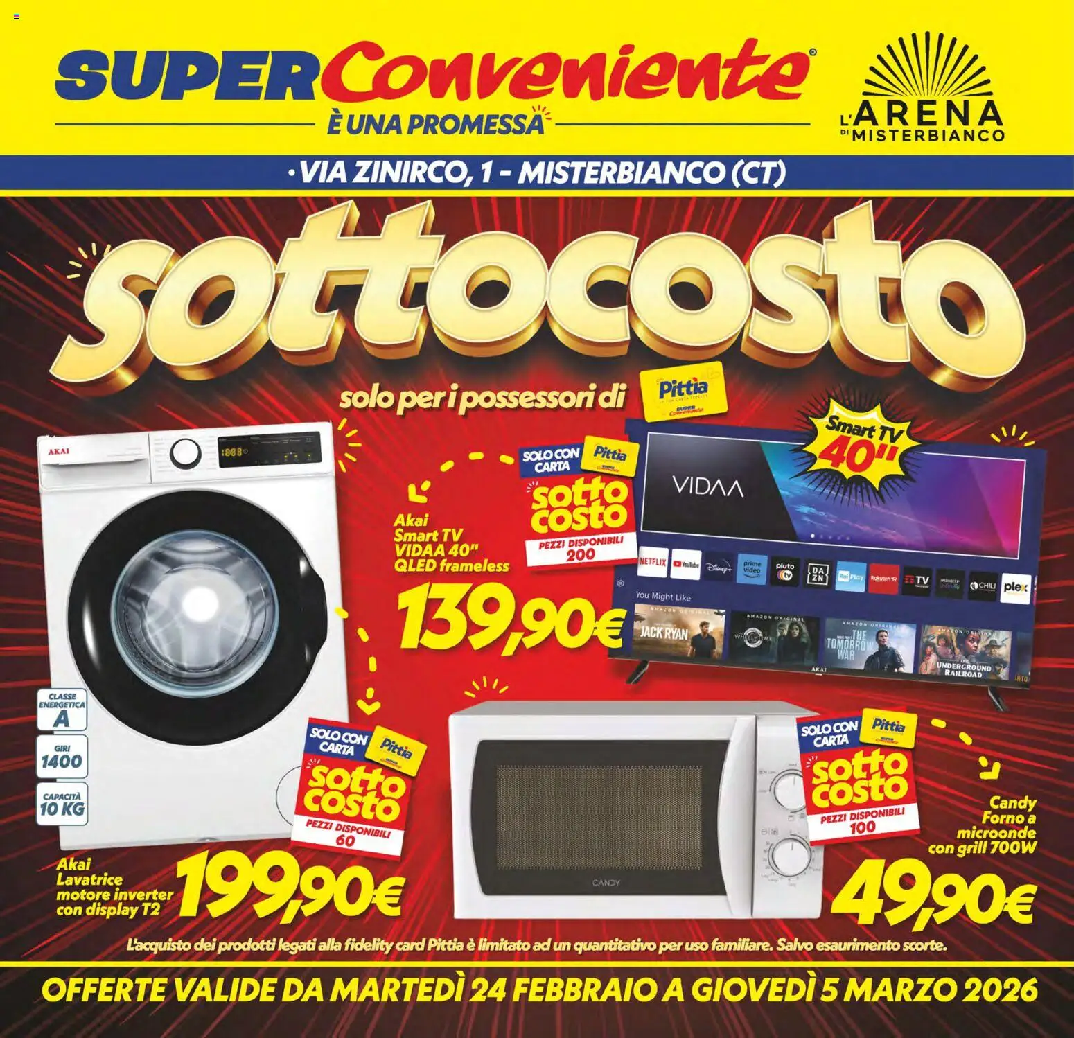 Volantino SuperConveniente del 24.02.2026 | Pagina: 26 | Prodotti: smart TV, Lavatrice, TV, Forno