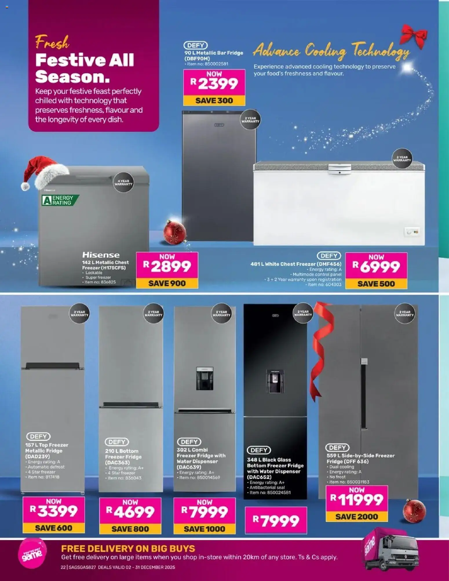 New Game catalogue – valid from 02.12.2025 | Page: 22 | Products: Freezer, Freezer fridge, Chest freezer, Water