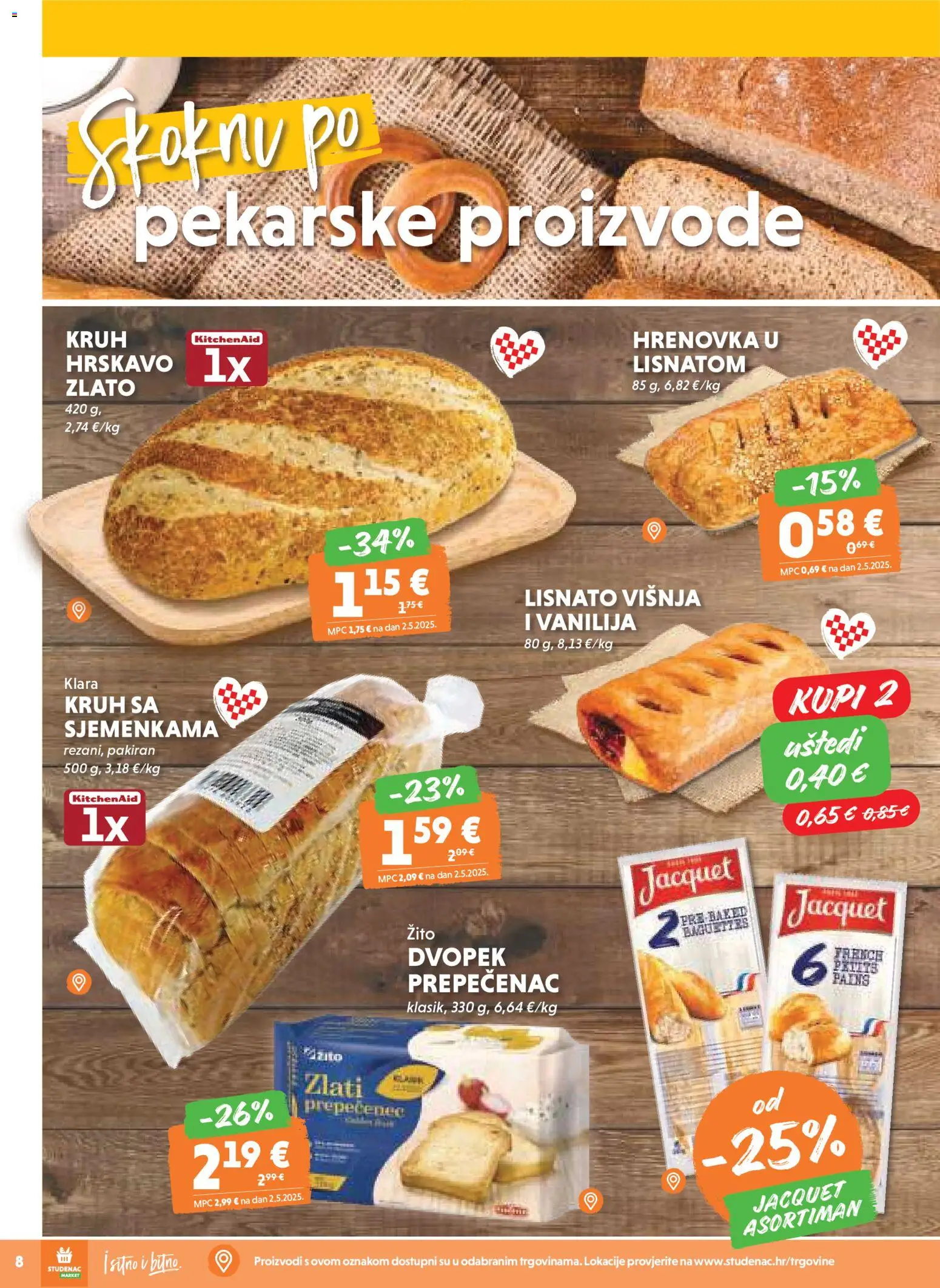Studenac katalog | vrijedi od 12.11.2025 | Stranica: 8 | Proizvodi: Kruh, Dvopek