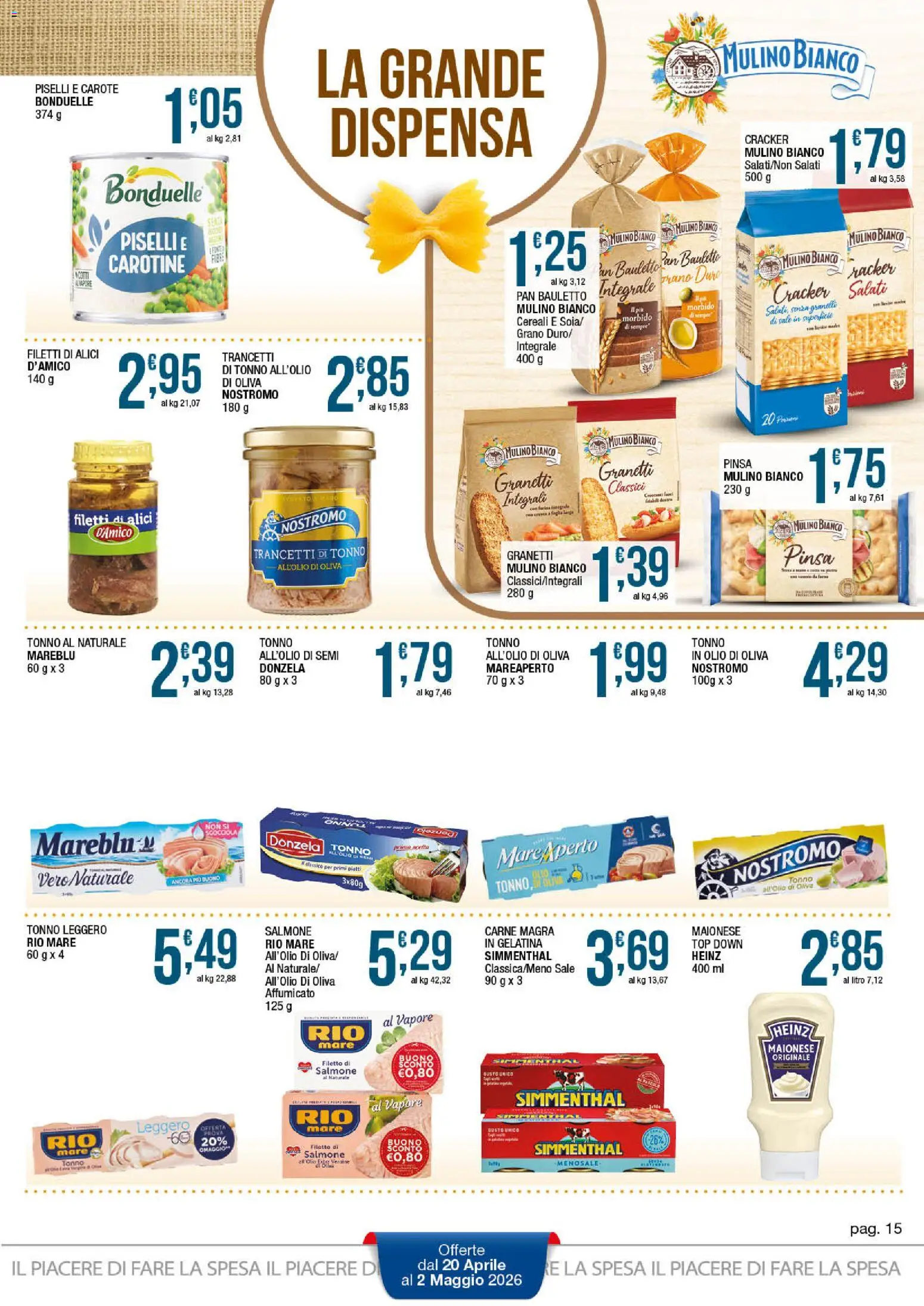 Volantino Sidis del 20.04.2026 | Pagina: 15 | Prodotti: Salmone, Cereali, Top, Alici
