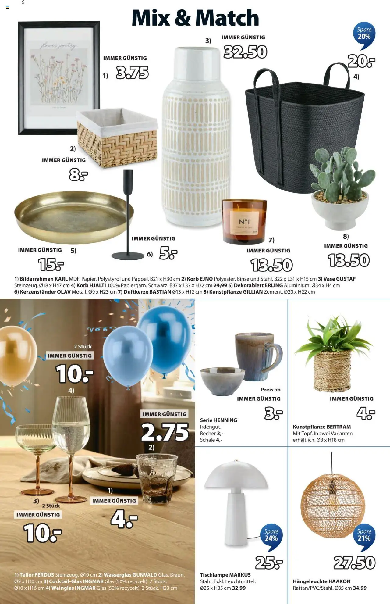 JYSK Angebote gültig ab 01.10.2025 | Seite: 6 | Produkte: Korb, Vase