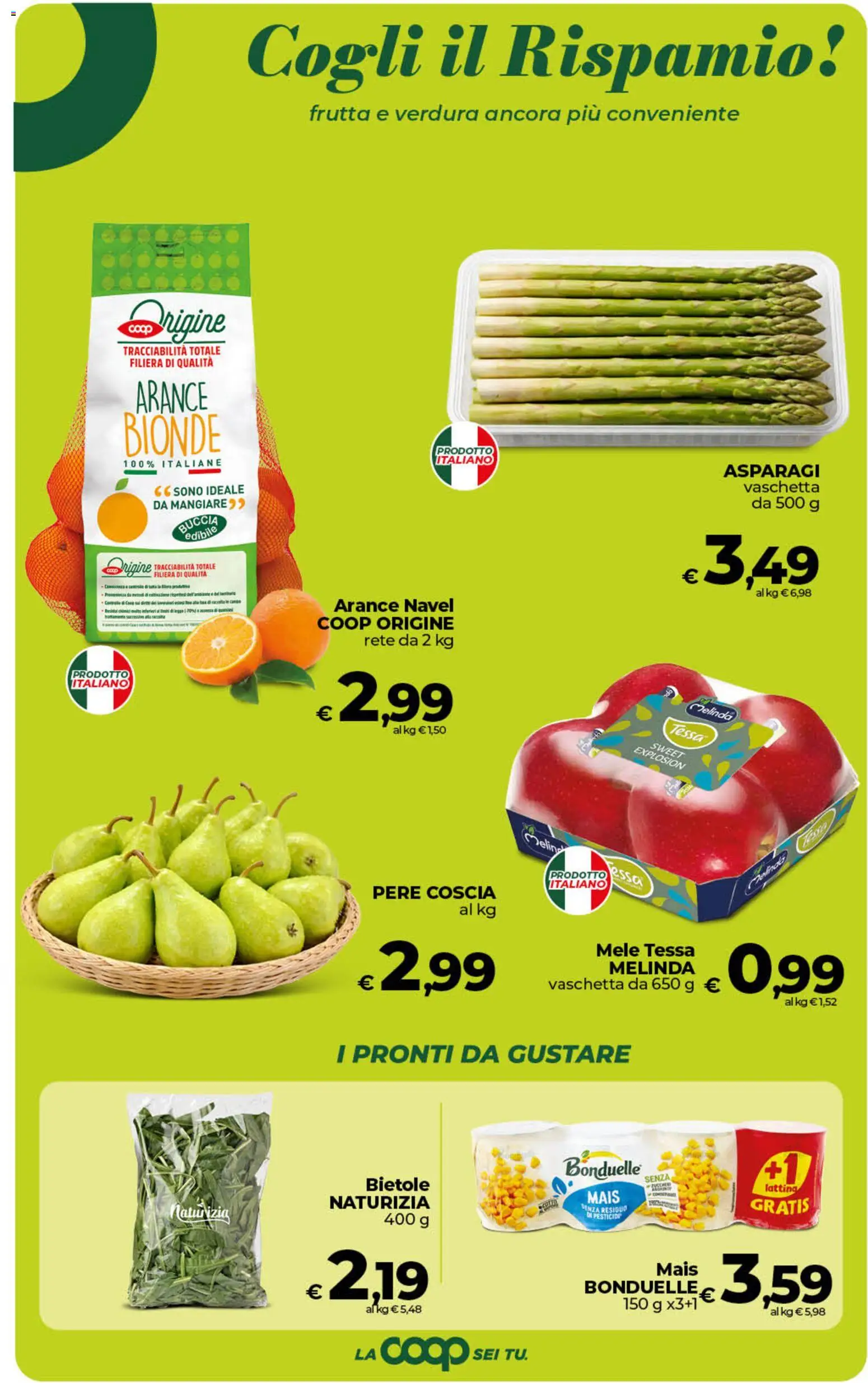 Volantino COOP del 07.04.2026 | Pagina: 21 | Prodotti: Mele, Frutta, Asparagi, Mais