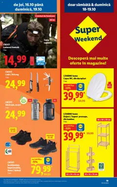 Ofertele Lidl valabile de la 13.10.2025 | Pagină: 19 | Produse: Curea, Cuțit, Baterie, Etajeră