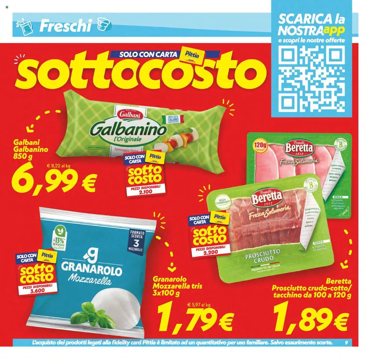 Volantino SuperConveniente del 03.10.2025 | Pagina: 9 | Prodotti: Tacchino, Mozzarella, Formaggio, Prosciutto