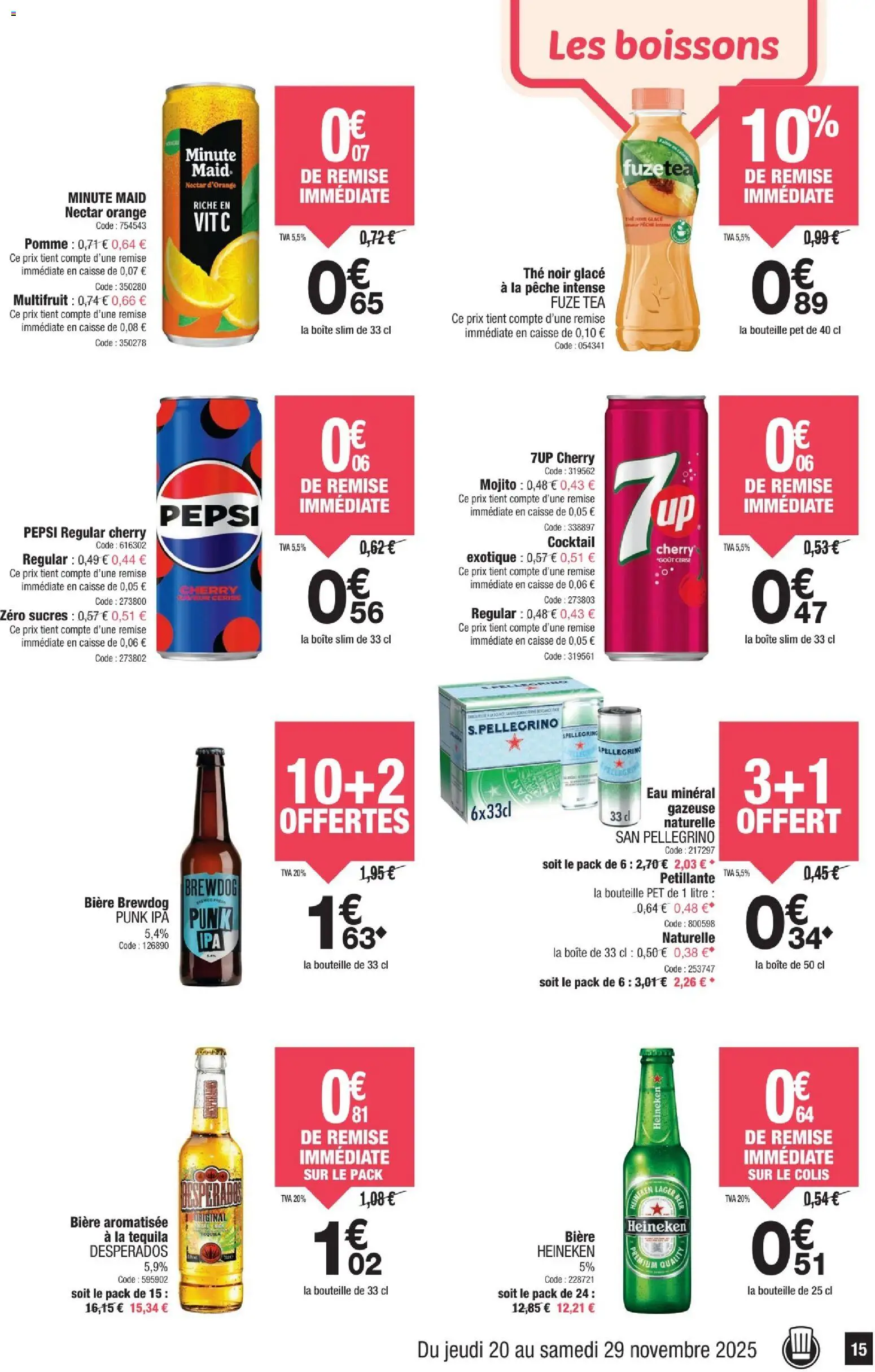 {H1} | Page: 15 | Produits: Pomme, Tequila, Heineken, Thé