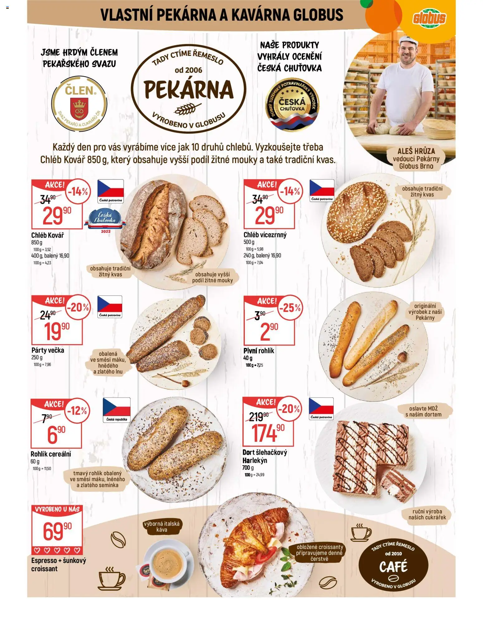 Globus leták - Brno od 04.03.2026 | Strana: 6 | Produkty: Káva, Rohlík, Pekárna, Croissant