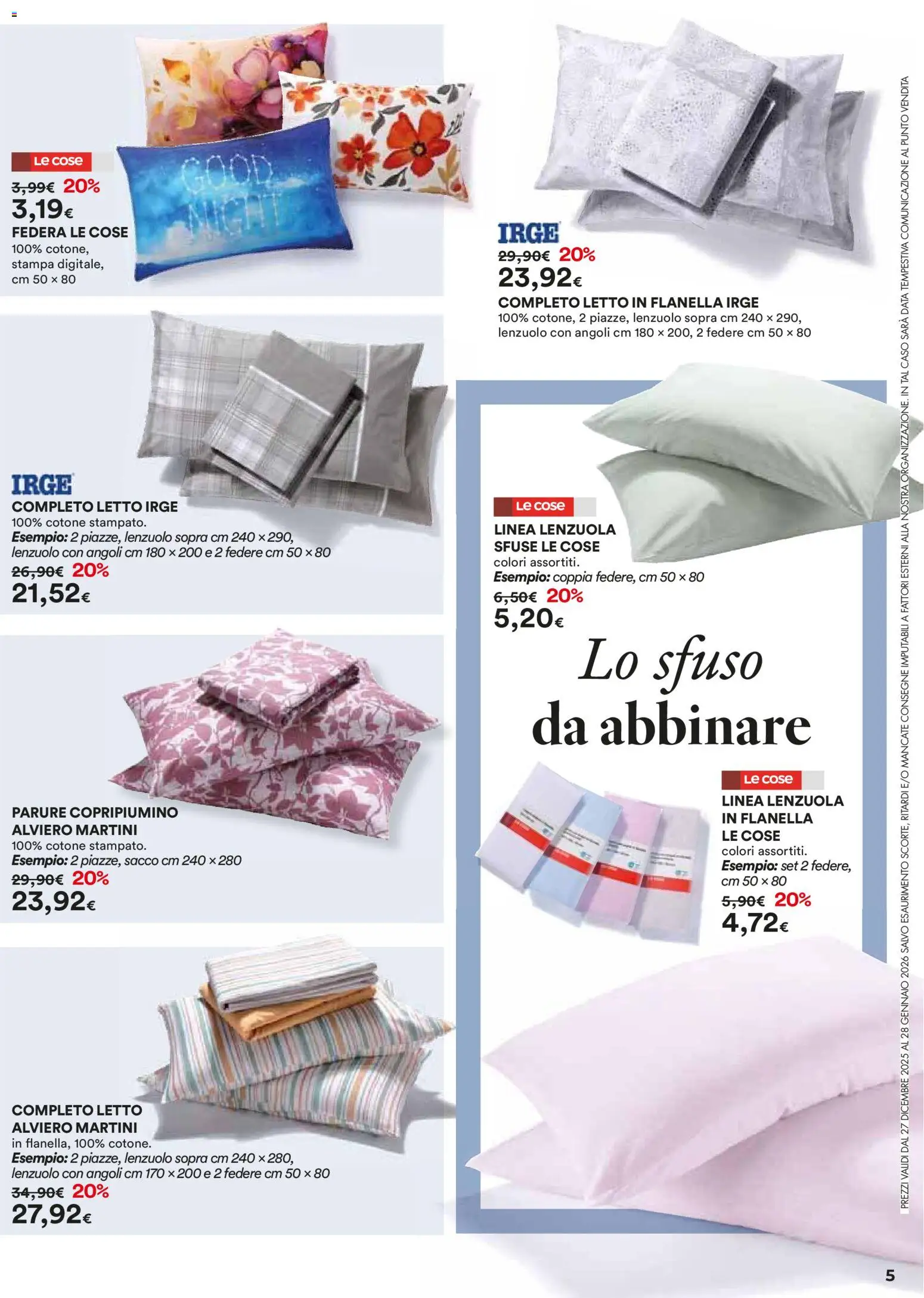 Volantino Ipercoop del 27.12.2025 | Pagina: 5 | Prodotti: Data, Stampa, Letto, Federa