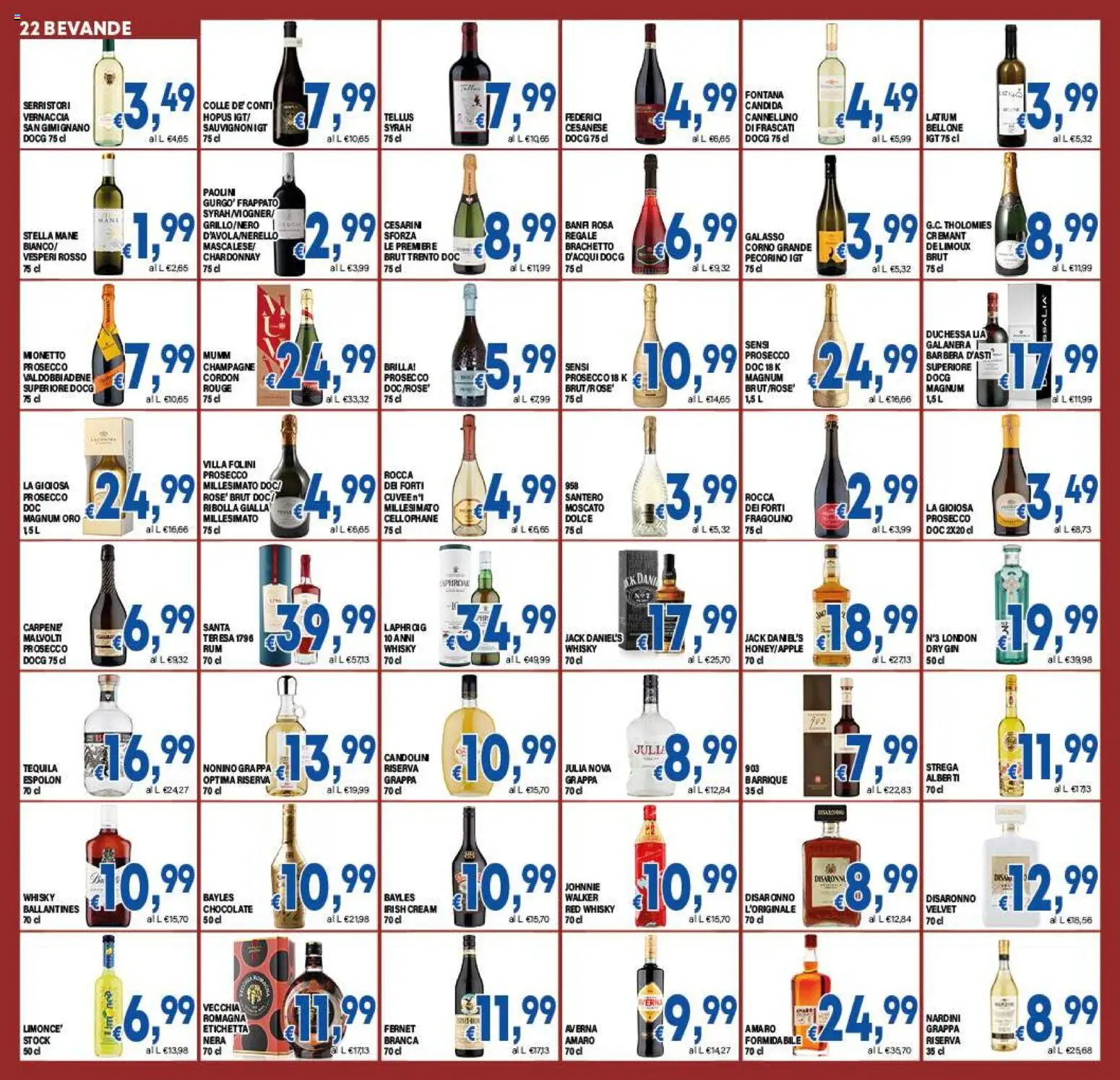 Volantino DEM del 27.03.2026 | Pagina: 22 | Prodotti: Gin, Prosecco, Pecorino, Grappa