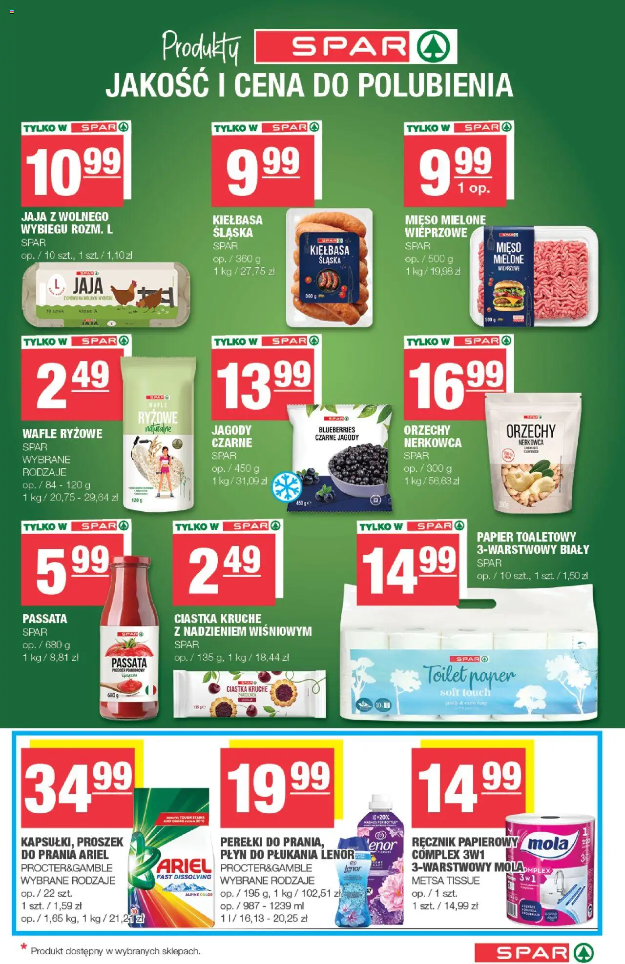 Spar Gazetka od 04.06.2025 | Strona: 5 | Produkty: Jagody, Wafle ryżowe, Ciastka kruche, Kiełbasa śląska