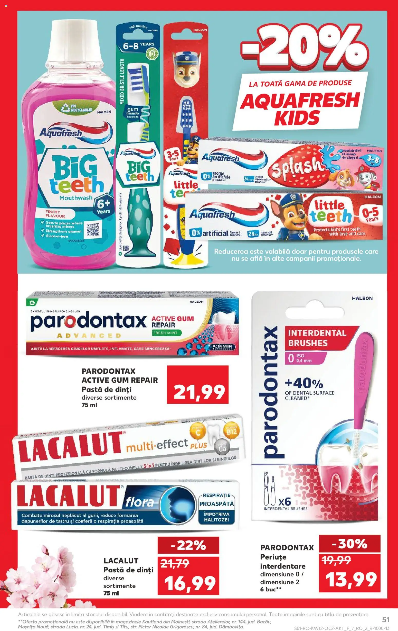 Noul catalog Kaufland – valabil de la 18.03.2026 | Pagină: 51 | Produse: Pastă de dinți