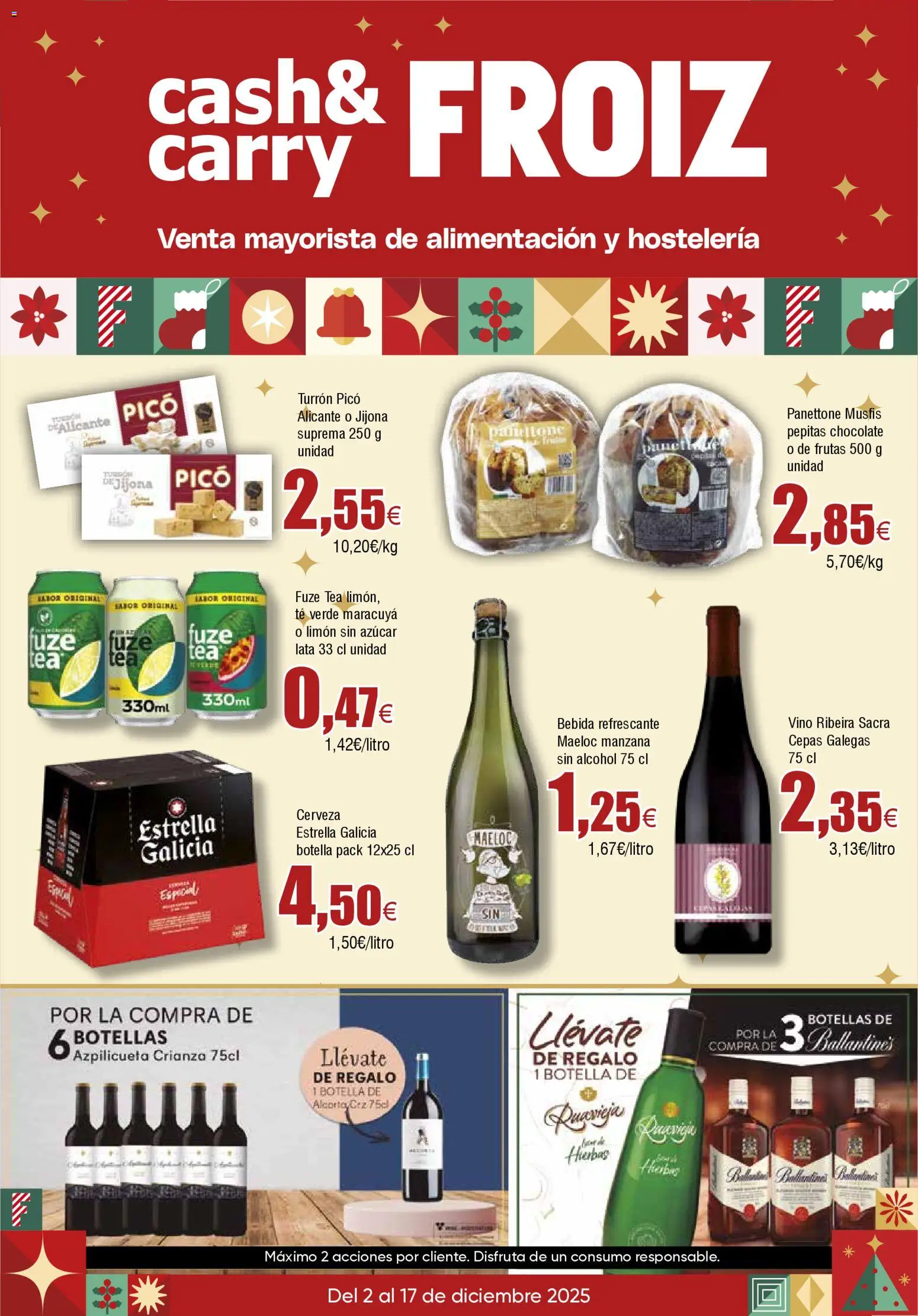 Froiz - Folleto Cash │ válido desde el 02.12.2025 | Página: 1 | Productos: Chocolate, Cerveza, Manzana, Té