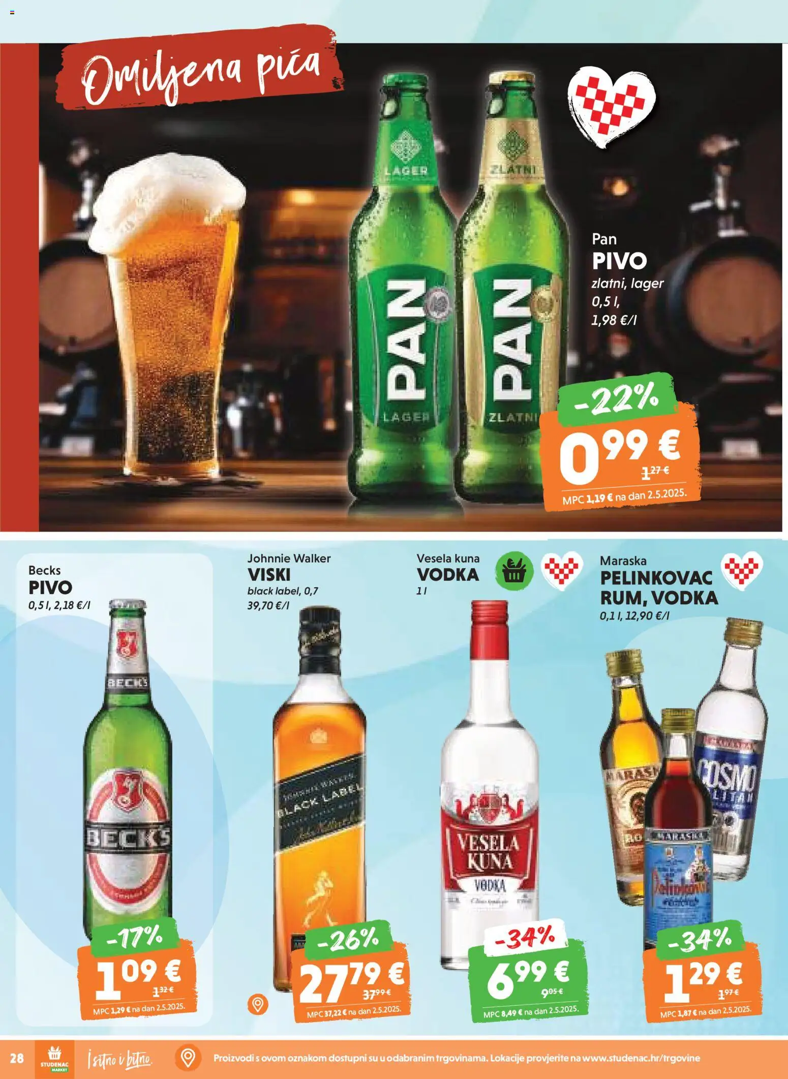 Studenac katalog | vrijedi od 26.11.2025 | Stranica: 28 | Proizvodi: Johnnie Walker, Pelinkovac, Viski, Vodka