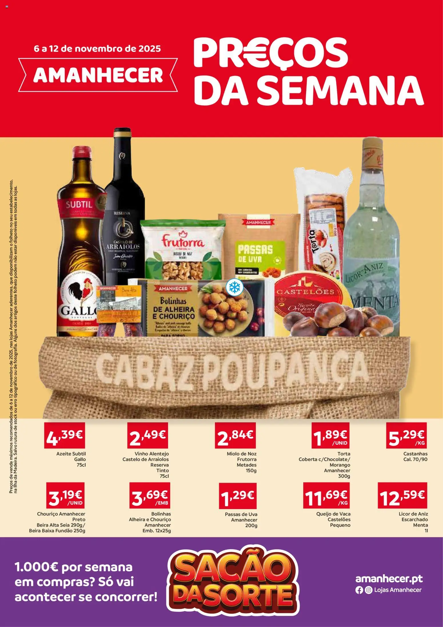 Amanhecer Folheto Madeira │ válido de 06.11.2025 | Página: 1 | Produtos: Castanhas, Queijo, Vinho, Torta