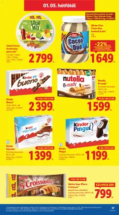 Kinder Tejszelet, 10 darabos kiszerelés; 140 Ft / db, 280 g - amely érvényes a következő dátumtól: 02.01.2026 | Oldal: 57