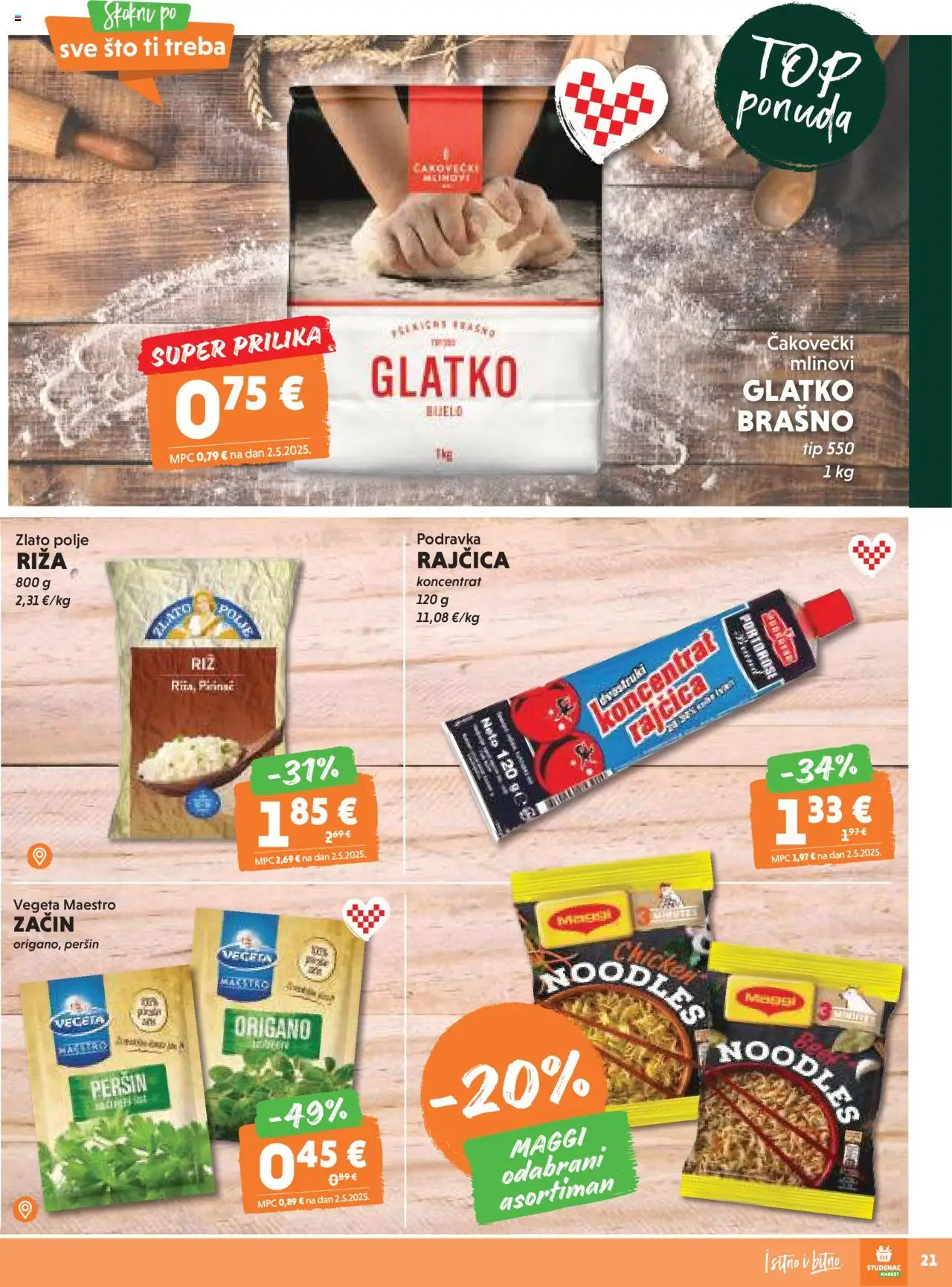 Studenac katalog | vrijedi od 08.10.2025 | Stranica: 21 | Proizvodi: Podravka, Vegeta, Rajčica, Peršin