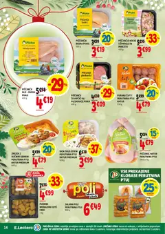 E.leclerc katalog akcije – veljaven od 03.12.2025 | Stran: 14 | Izdelki: Čevapčiči, Pleskavice, Salama, Klobase