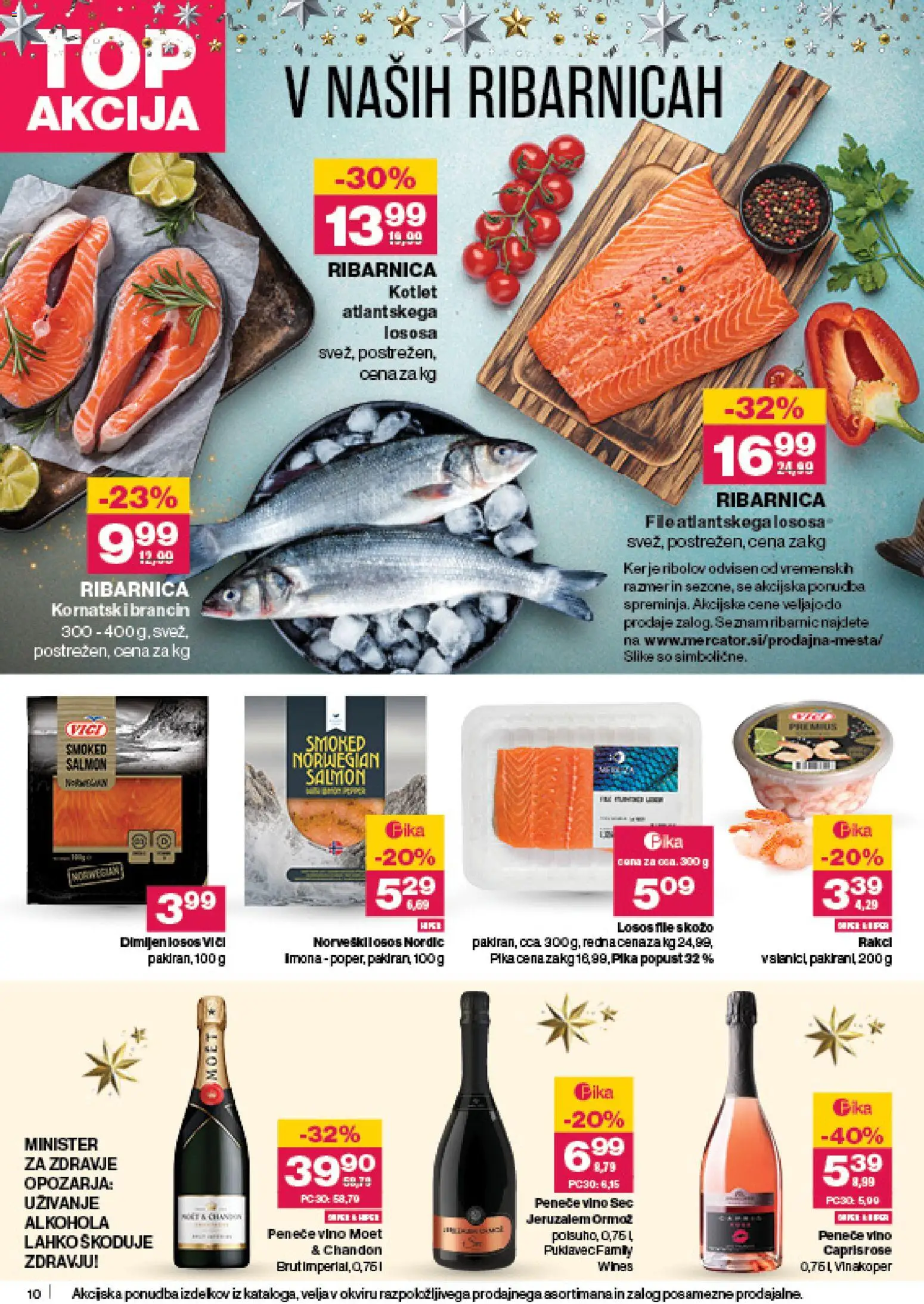 Novi Mercator katalog ponudbe – veljaven od 18.12.2025 | Stran: 10 | Izdelki: Losos, Vino