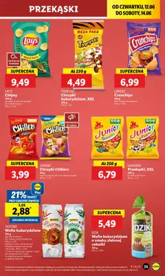 Lidl Gazetka od 12.06.2025 | Strona: 47 | Produkty: Chipsy, Oregano, Wafle, Chrupki