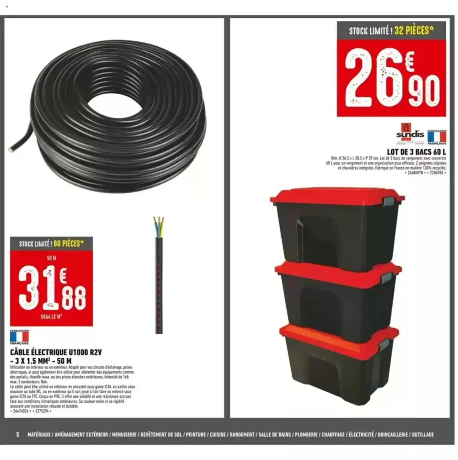 {H1} | Page: 5 | Produits: Câble, Prises, Poignées