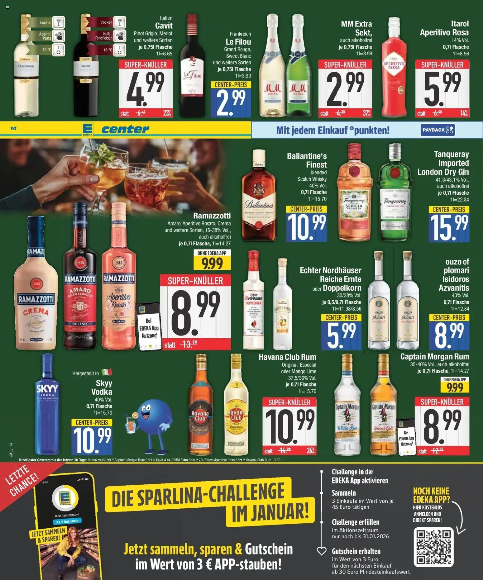 Edeka prospekt Neuburg an der Donau	 – gültig ab 26.01.2026 | Seite: 14 | Produkte: Havana club, Rum, Vodka, Ramazzotti