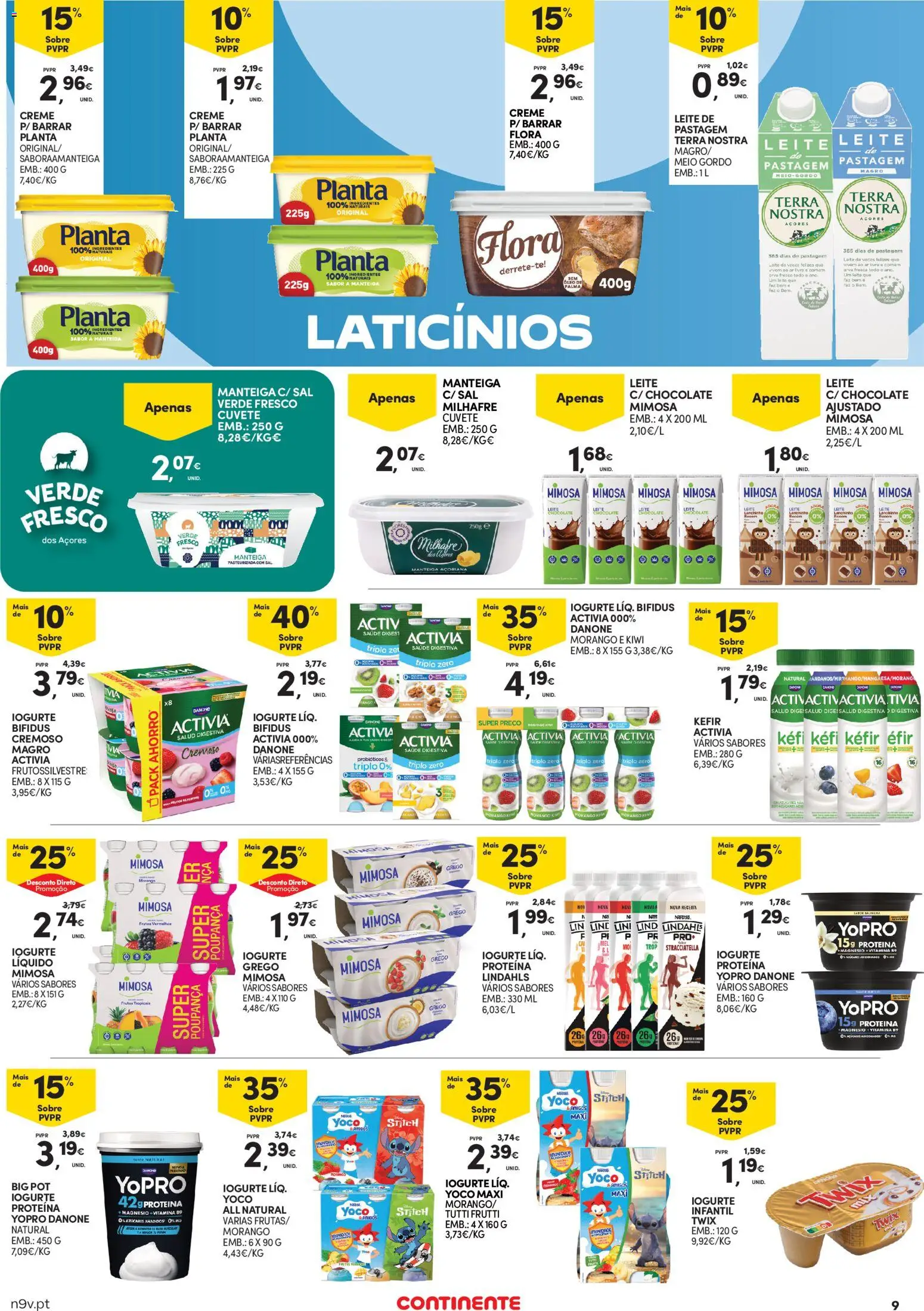 Continente - Açores: Em janeiro a poupança vem primeiro │ válido de 02.01.2026 | Página: 9 | Produtos: Sal, Creme, Iogurte liquido, Proteina