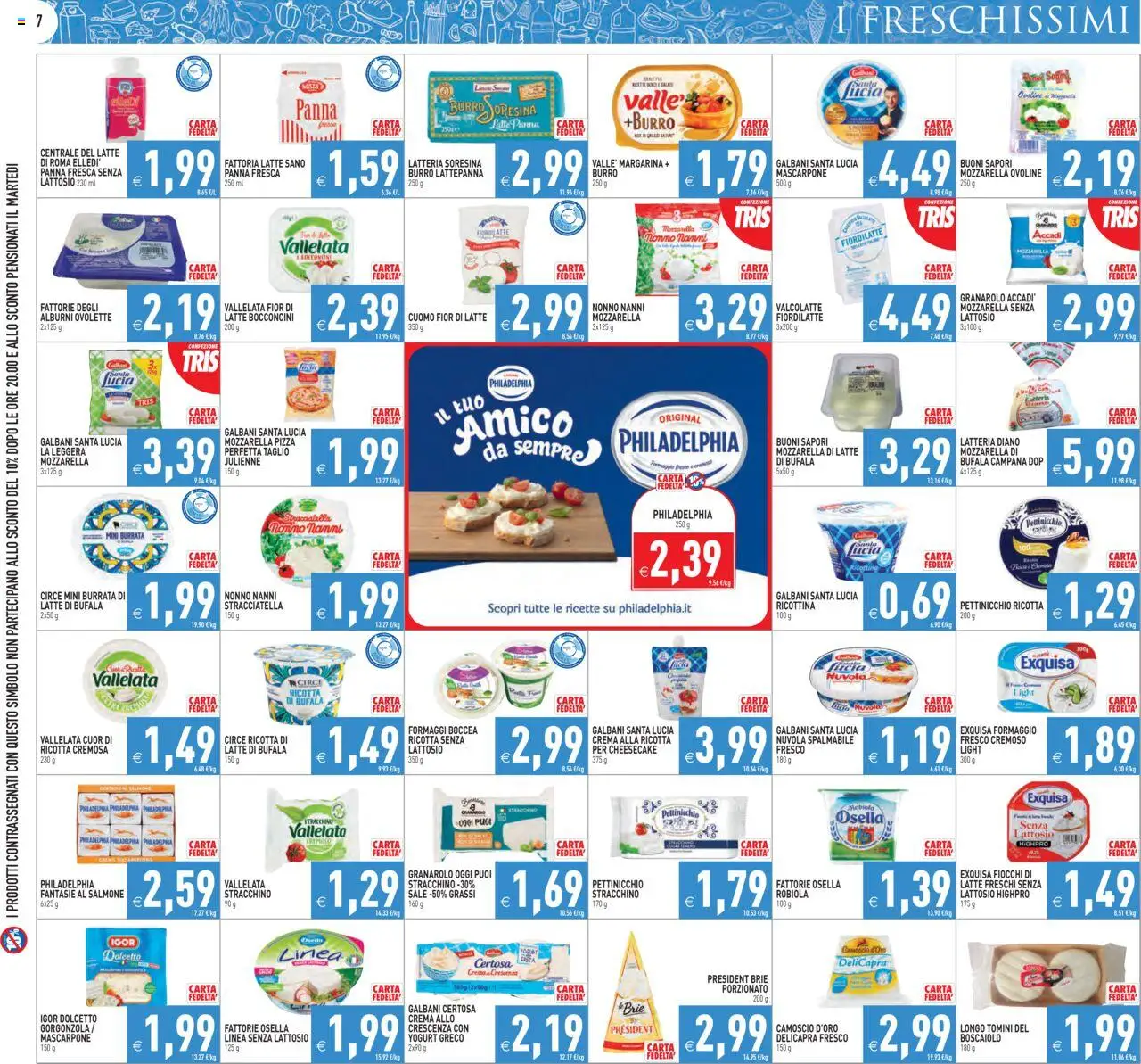 Volantino PIM Supermercati del 25.07.2025 | Pagina: 7 | Prodotti: Crema, Fiocchi, Mascarpone, Stracciatella