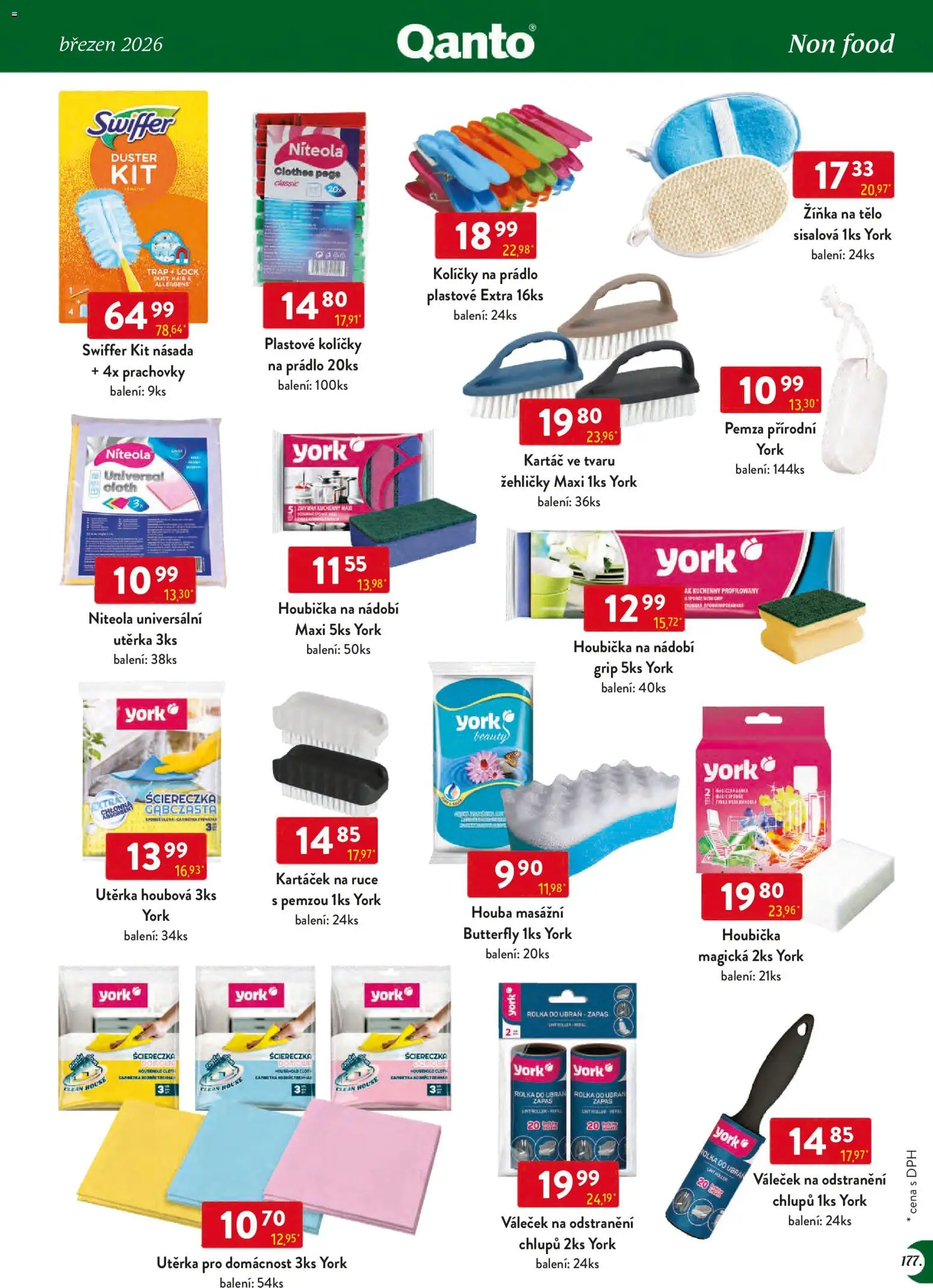 Astur & Qanto leták - Velkoobchod 03/2026 od 01.03.2026 | Strana: 177 | Produkty: Kolíčky, Swiffer, Utěrka, Kartáč