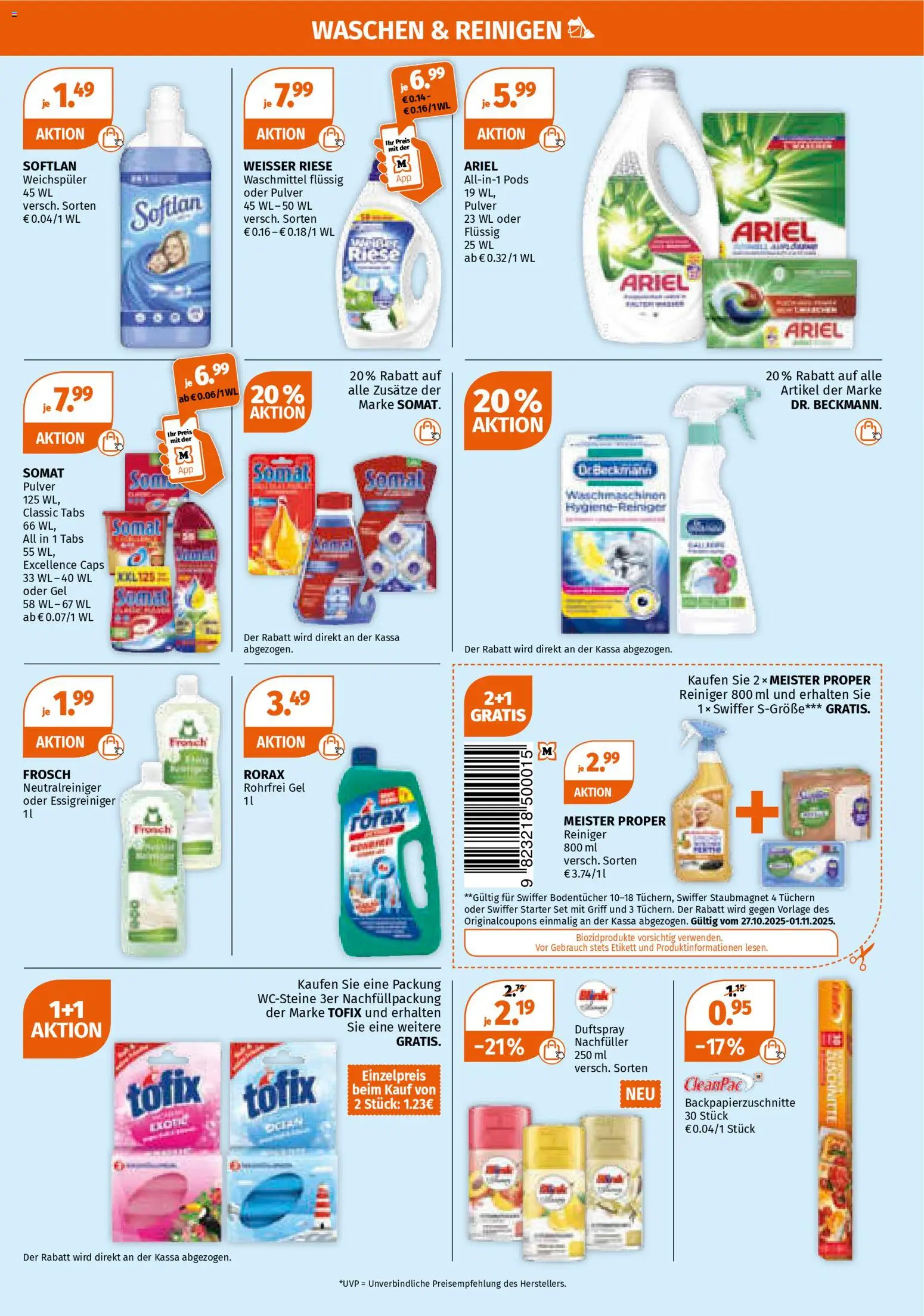 Müller Flugblatt gültig ab 27.10.2025 | Seite: 9 | Produkte: Weichspüler, Waschmittel