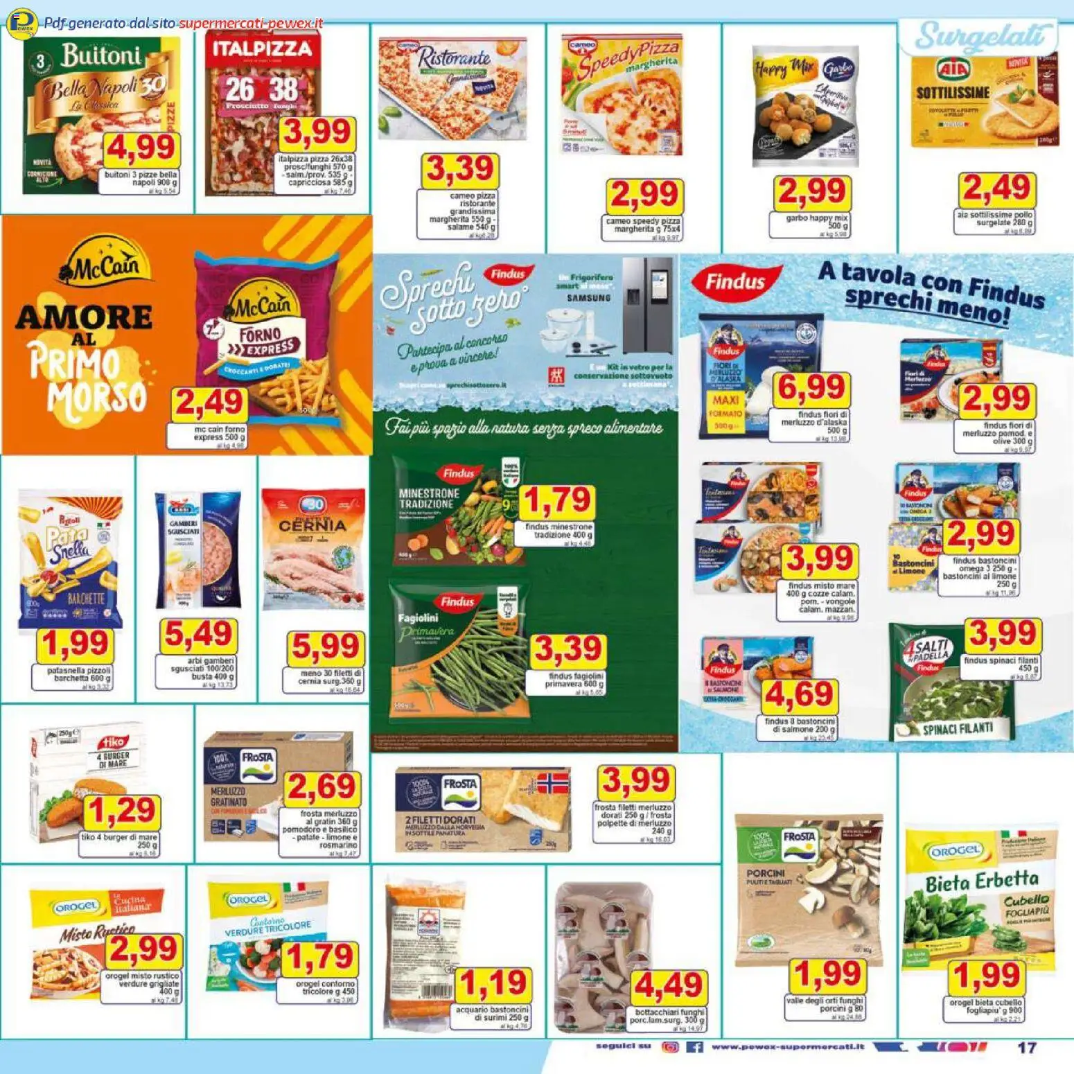 Volantino Pewex del 27.11.2025 | Pagina: 17 | Prodotti: Pizza, Pomodoro, Spinaci, Frigorifero