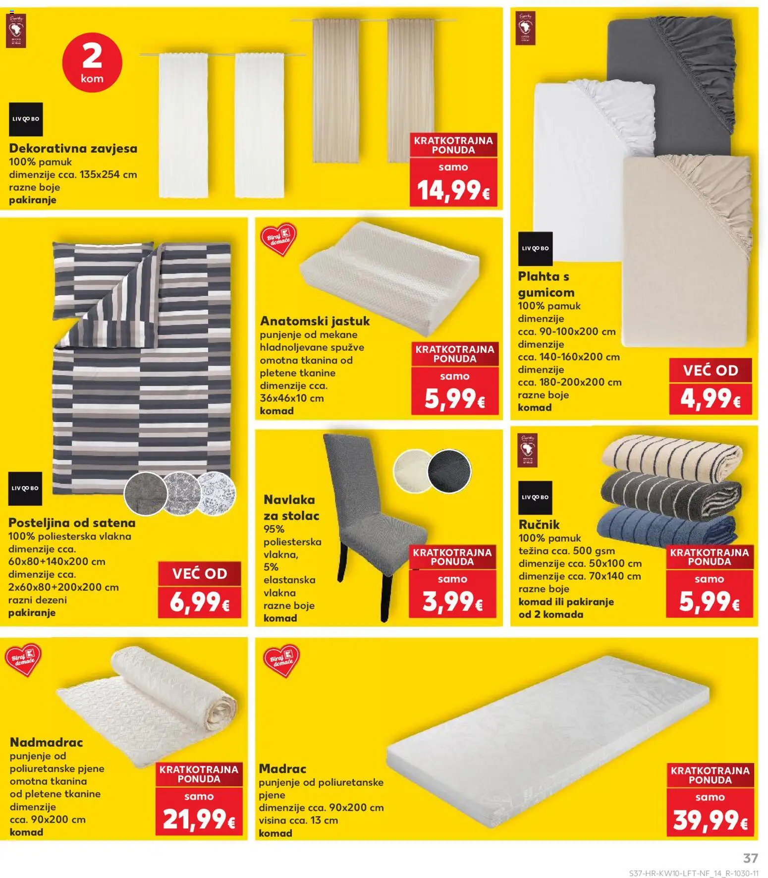 Kaufland katalog | vrijedi od 04.03.2026 | Stranica: 37 | Proizvodi: Ručnik, Zavjesa, Plahta, Posteljina