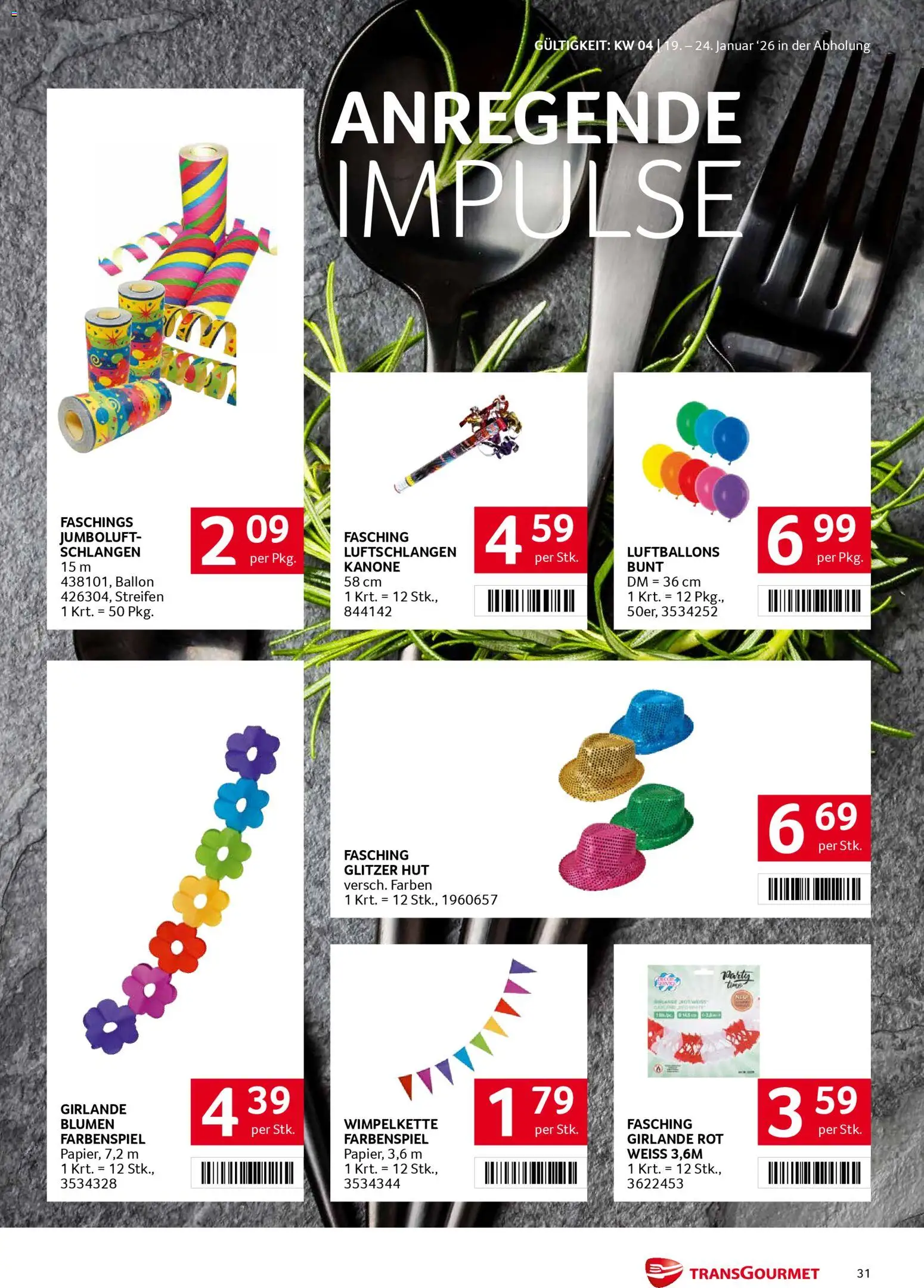 Transgourmet Flugblatt gültig ab 19.01.2026 | Seite: 31 | Produkte: Hut