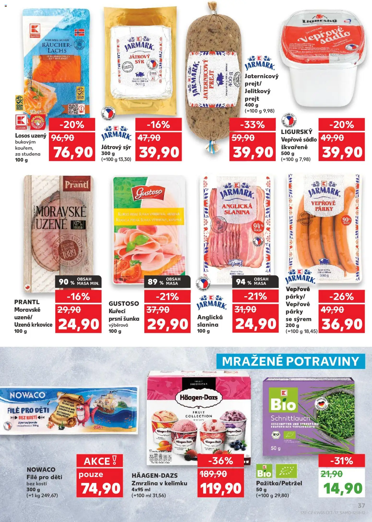Kaufland leták - Ostrava od 14.01.2026 | Strana: 37 | Produkty: Šunka, Zmrzlina, Losos, Potraviny